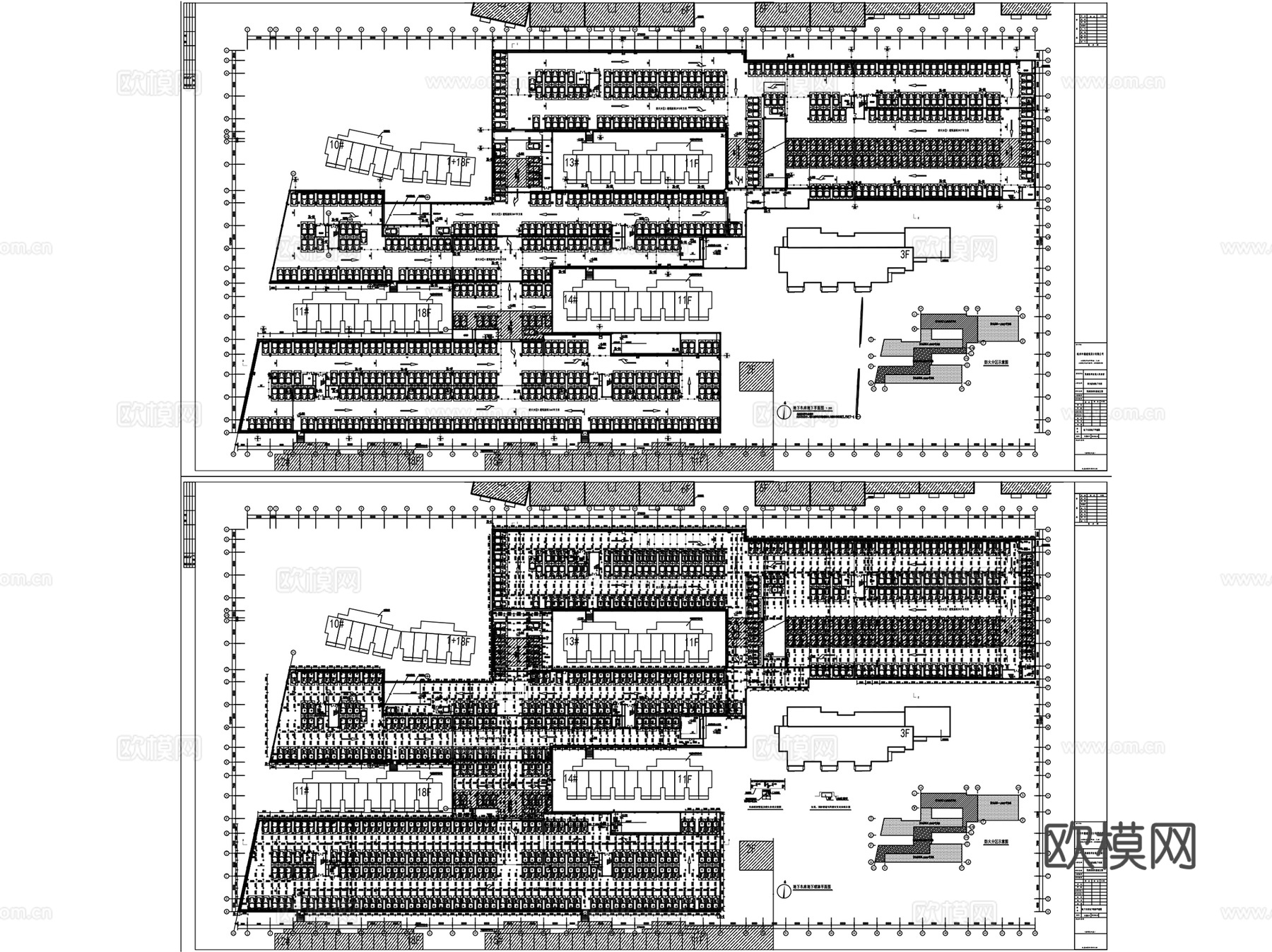 停车场地下车库出入口建筑CAD施工图集 80套cad施工图