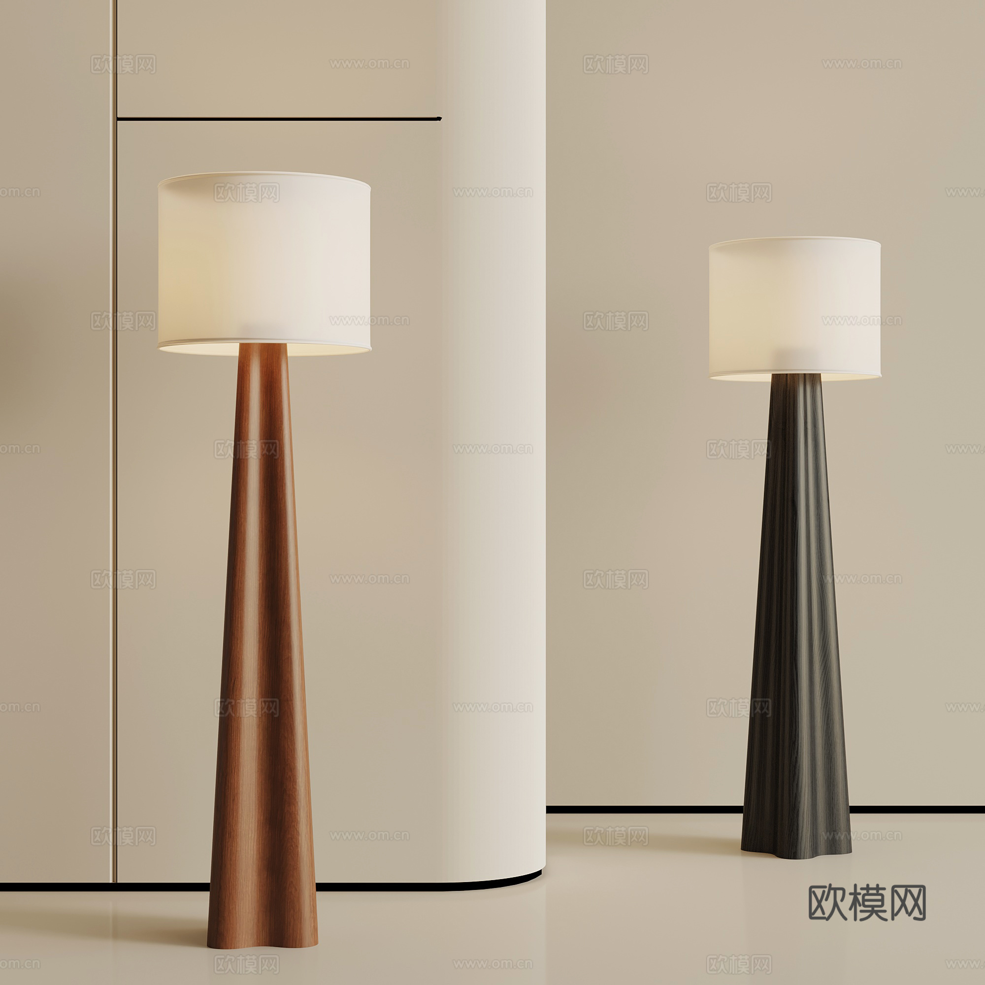 法式中古落地灯su模型