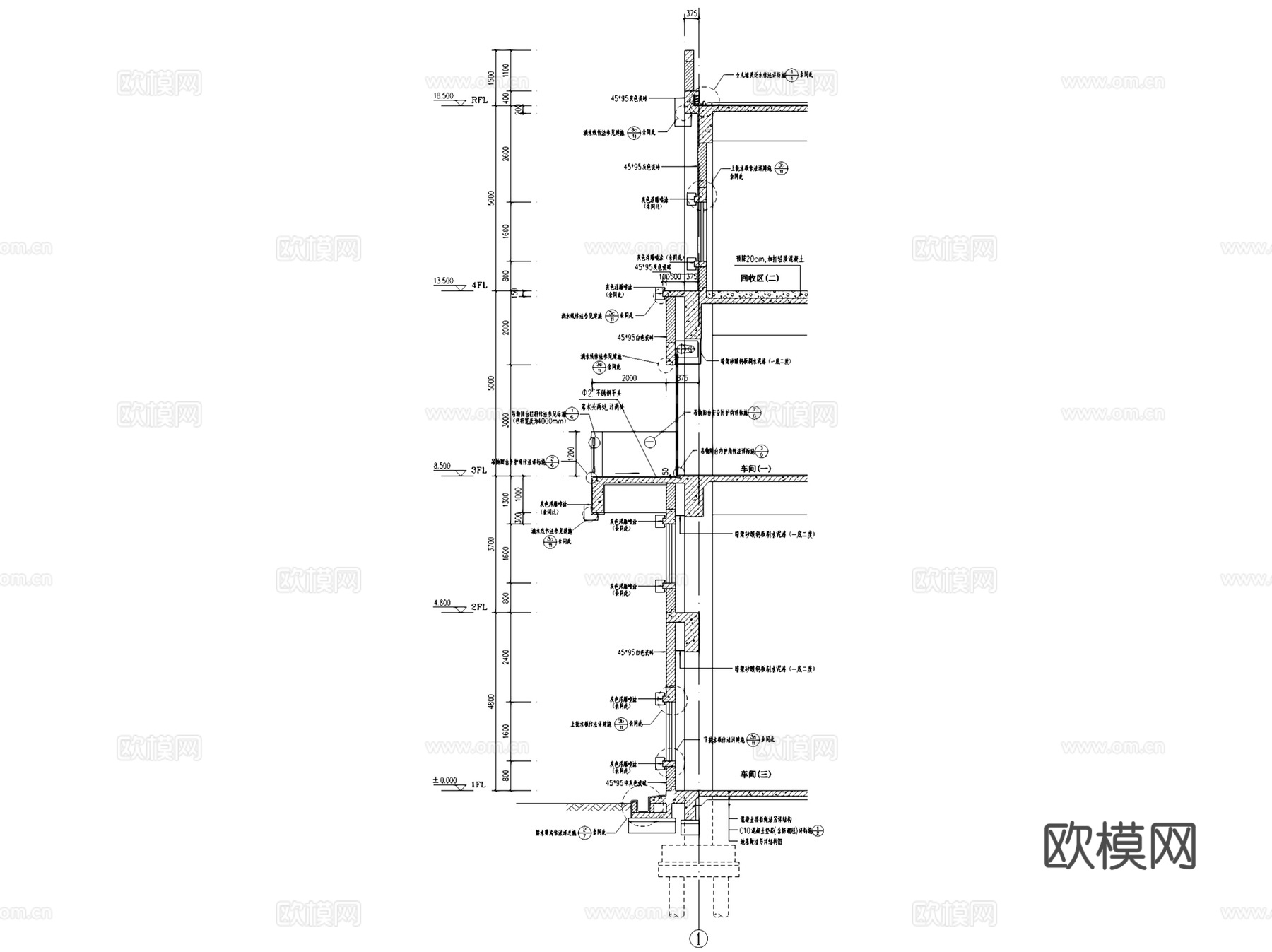 外墙墙体墙身墙板节点大样详图CAD施工图集 53套cad施工图