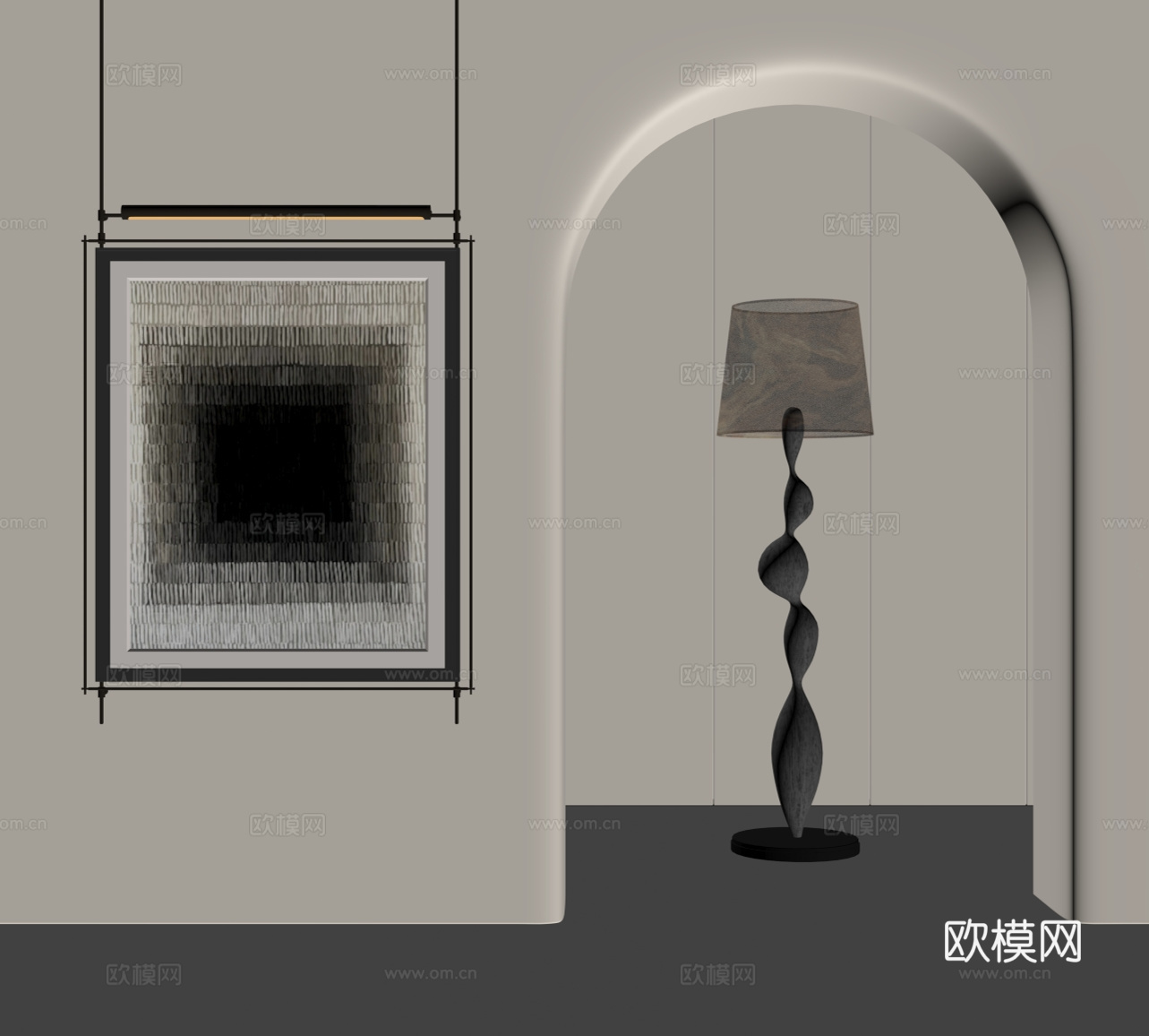 现代落地灯 现代意式挂画 字画 客厅挂画 茶室挂画 书房挂画su模型