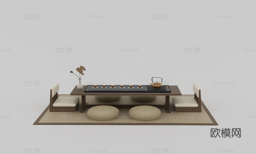 茶桌椅su模型