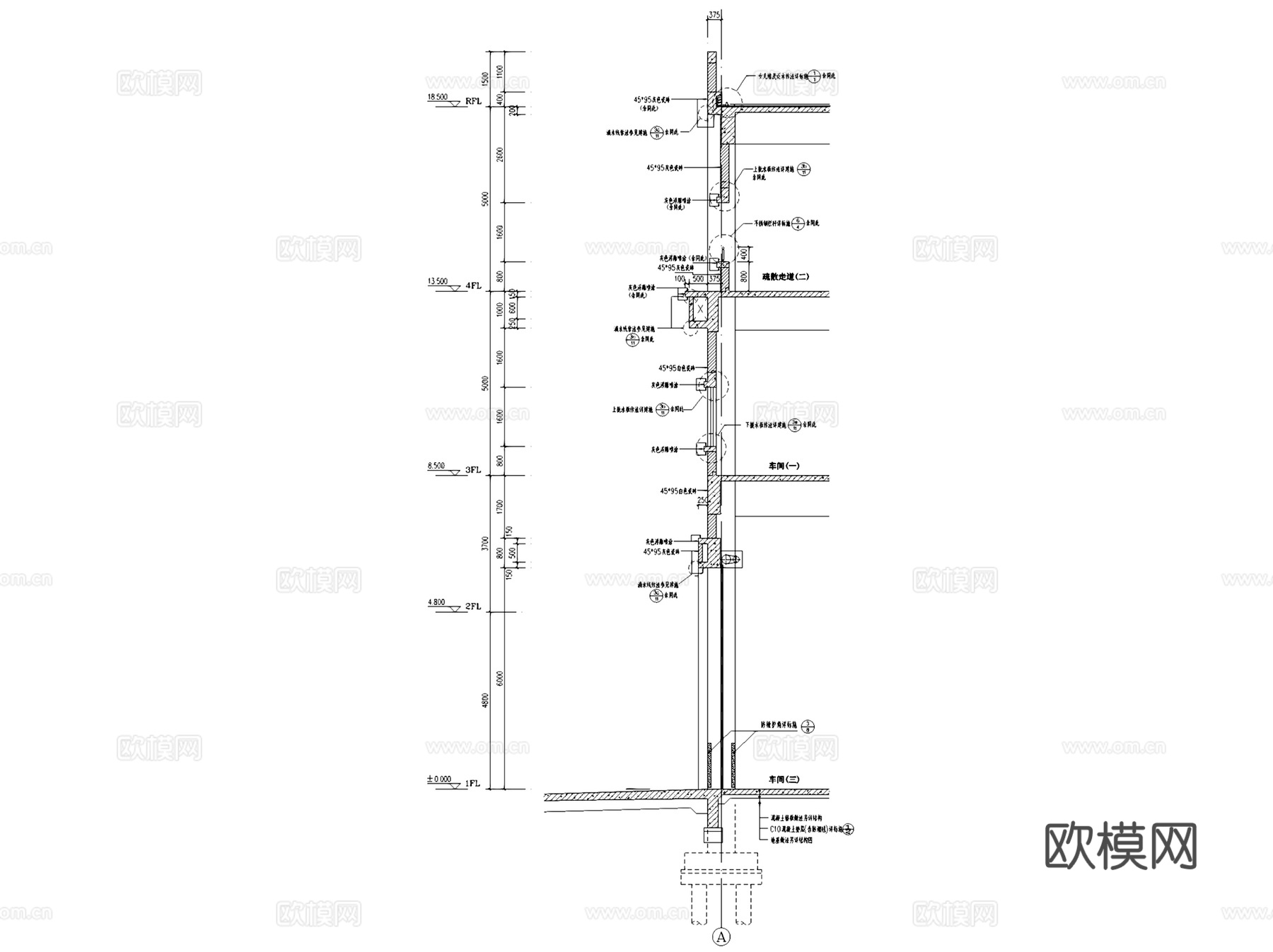 外墙墙体墙身墙板节点大样详图CAD施工图集 53套cad施工图