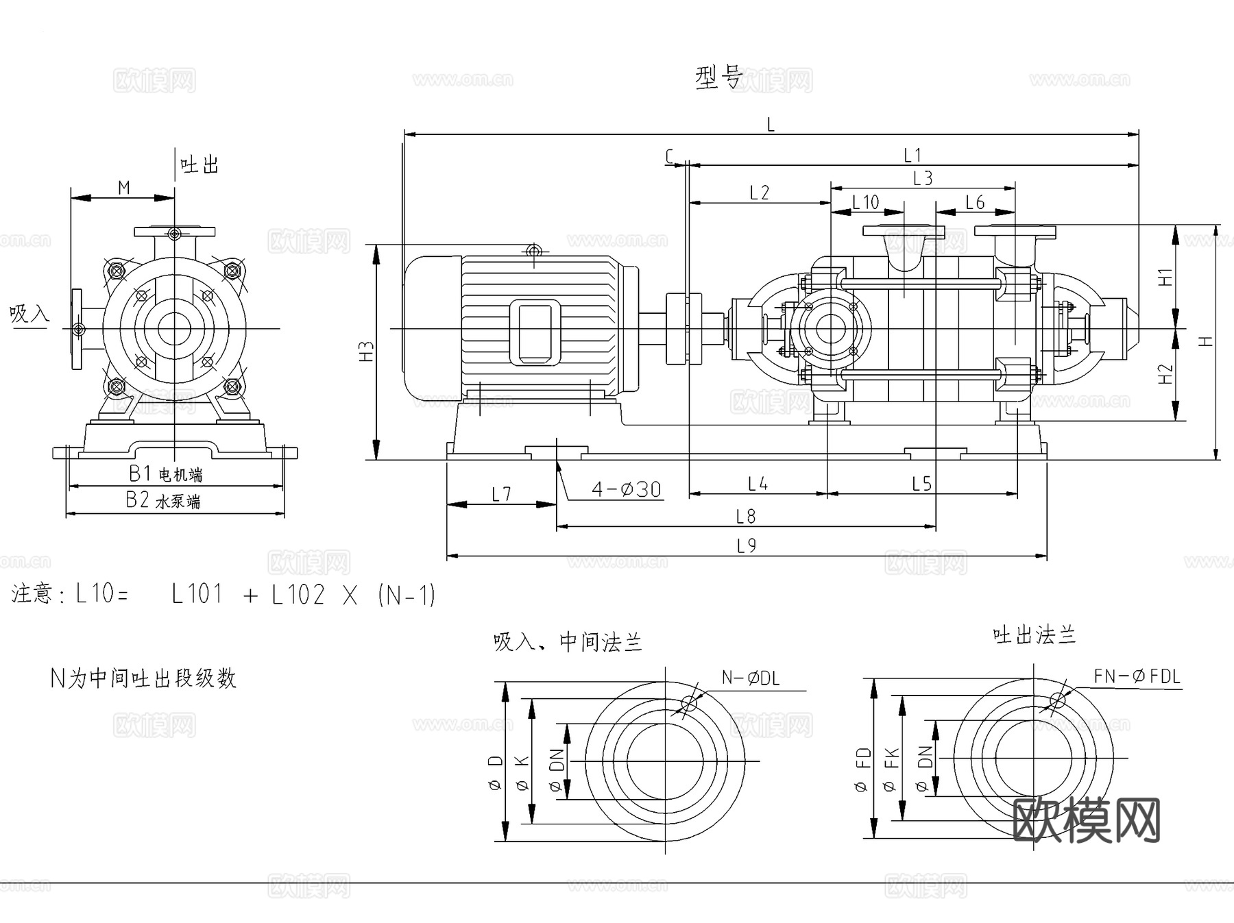 水泵安装节点大样详图CAD施工图集cad施工图