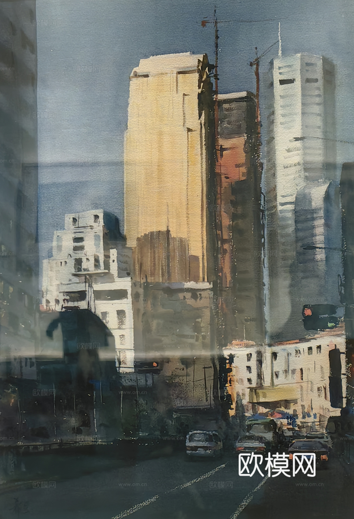 水彩画 装饰画 风景画下载