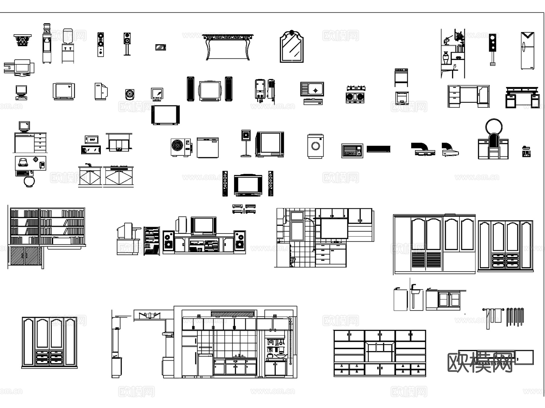 室内装饰家具图块图库CAD施工图集cad施工图