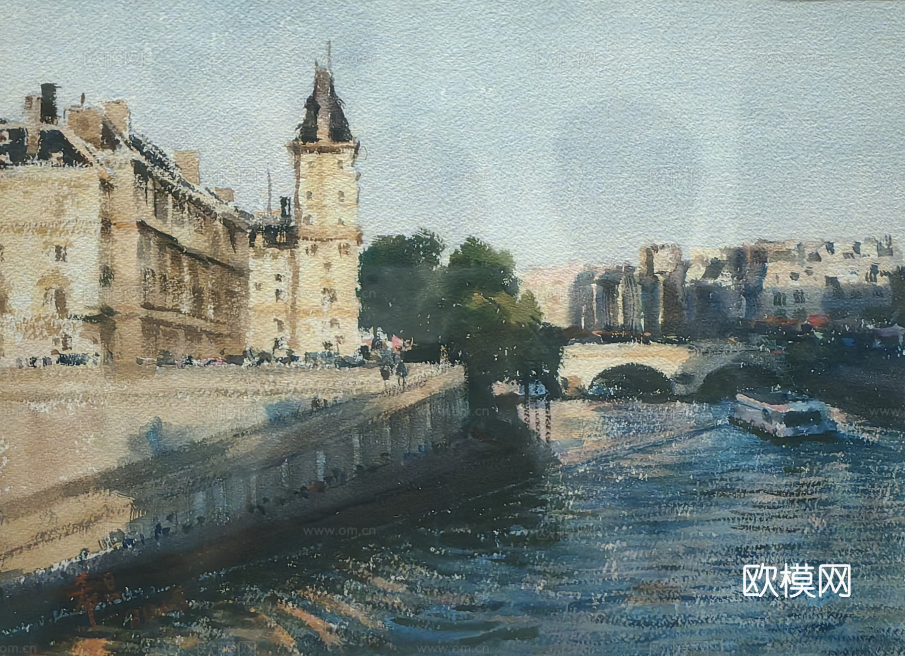 水彩画 装饰画 风景画下载