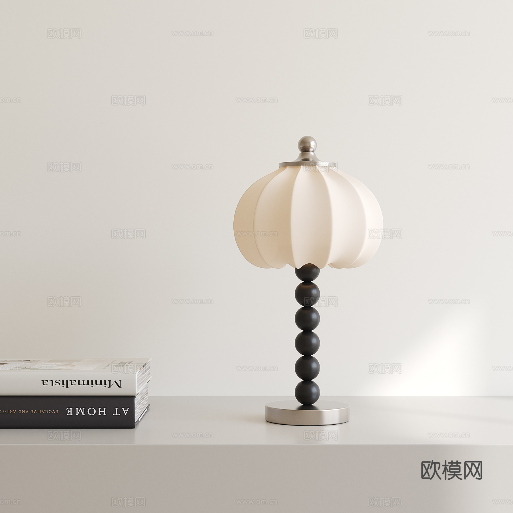 侘寂中古台灯3d模型下载（渲染图1）