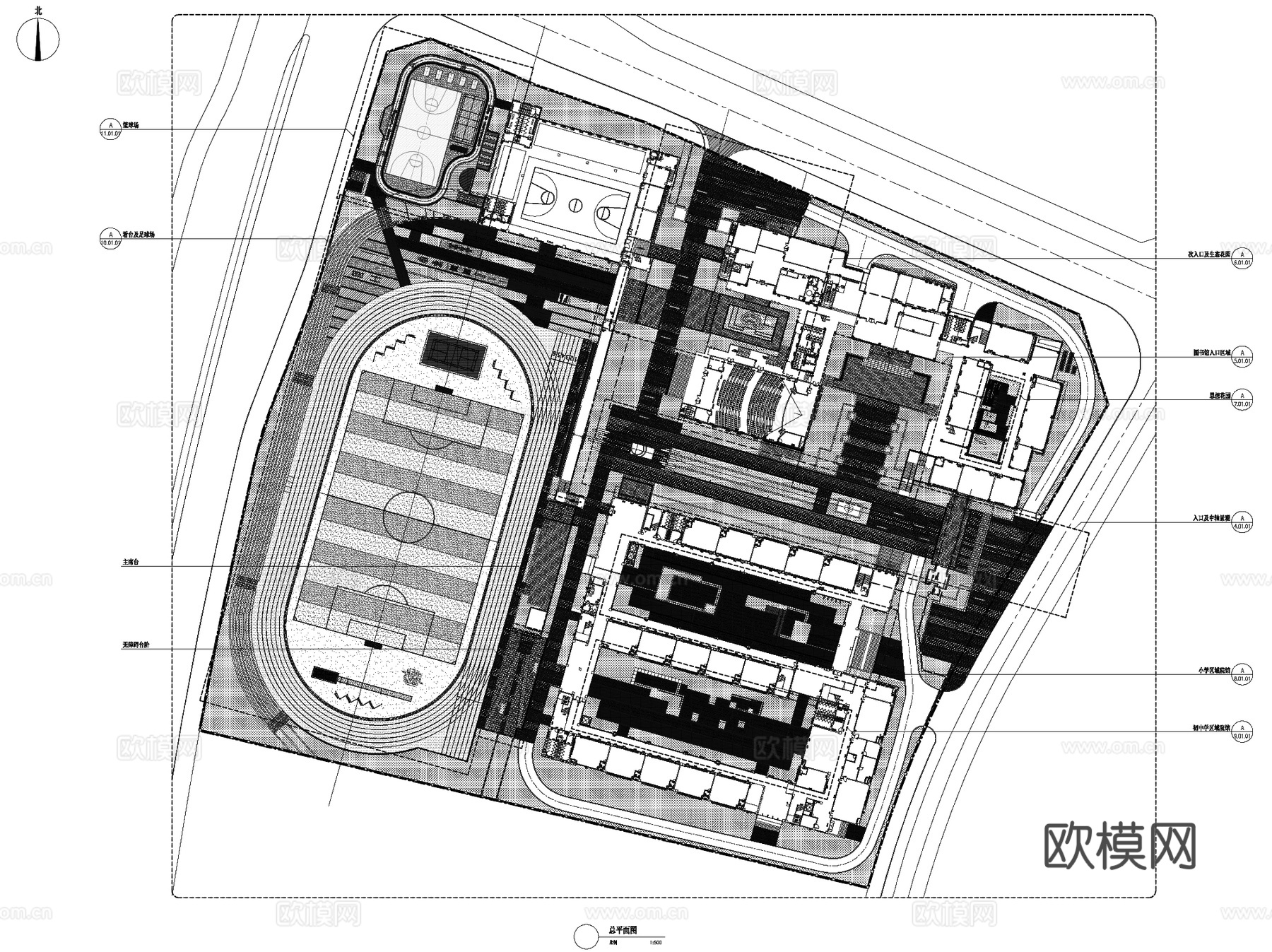 重庆融创沙滨小学校园景观CAD施工图全套cad施工图