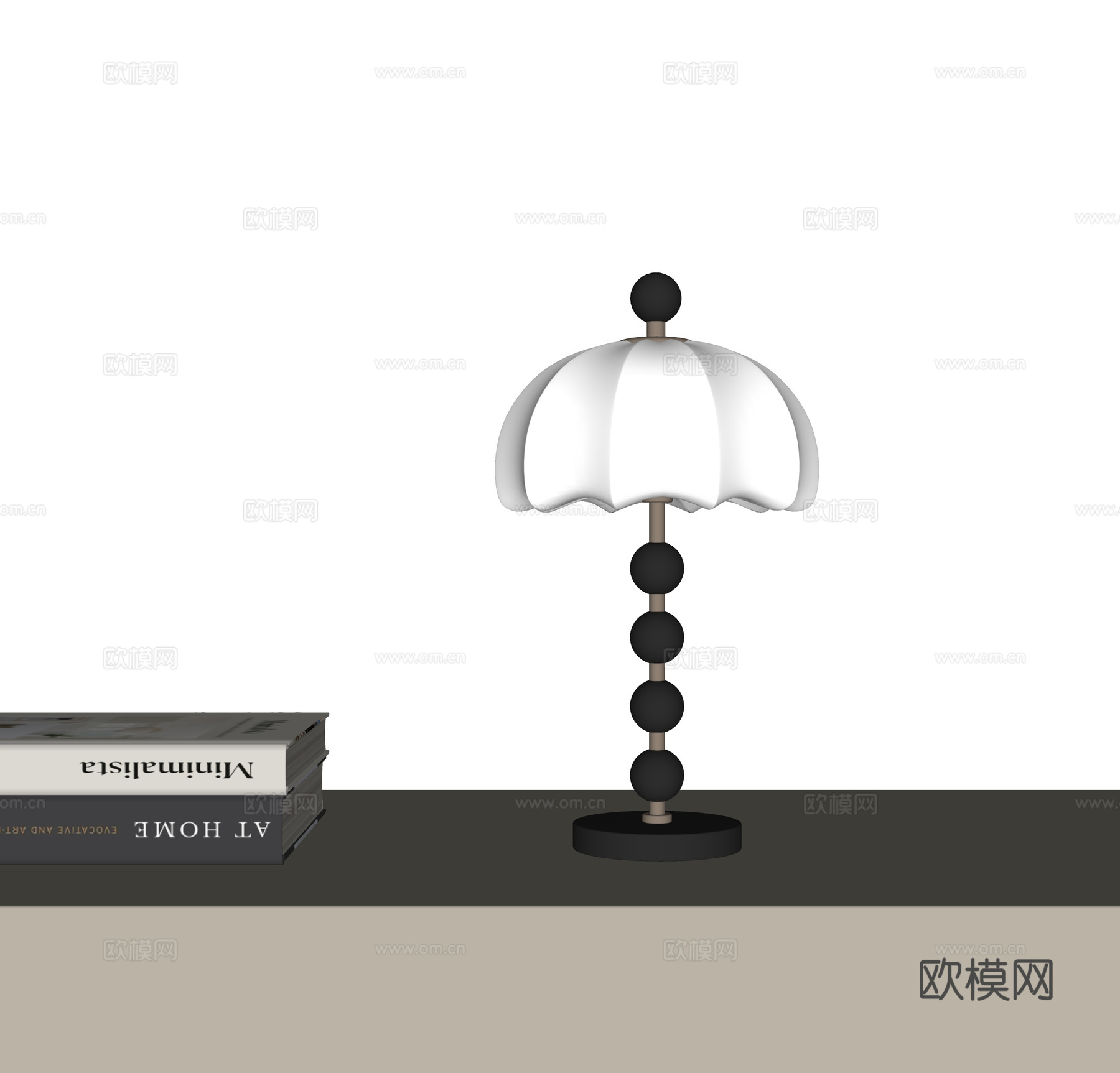 法式中古台灯su模型