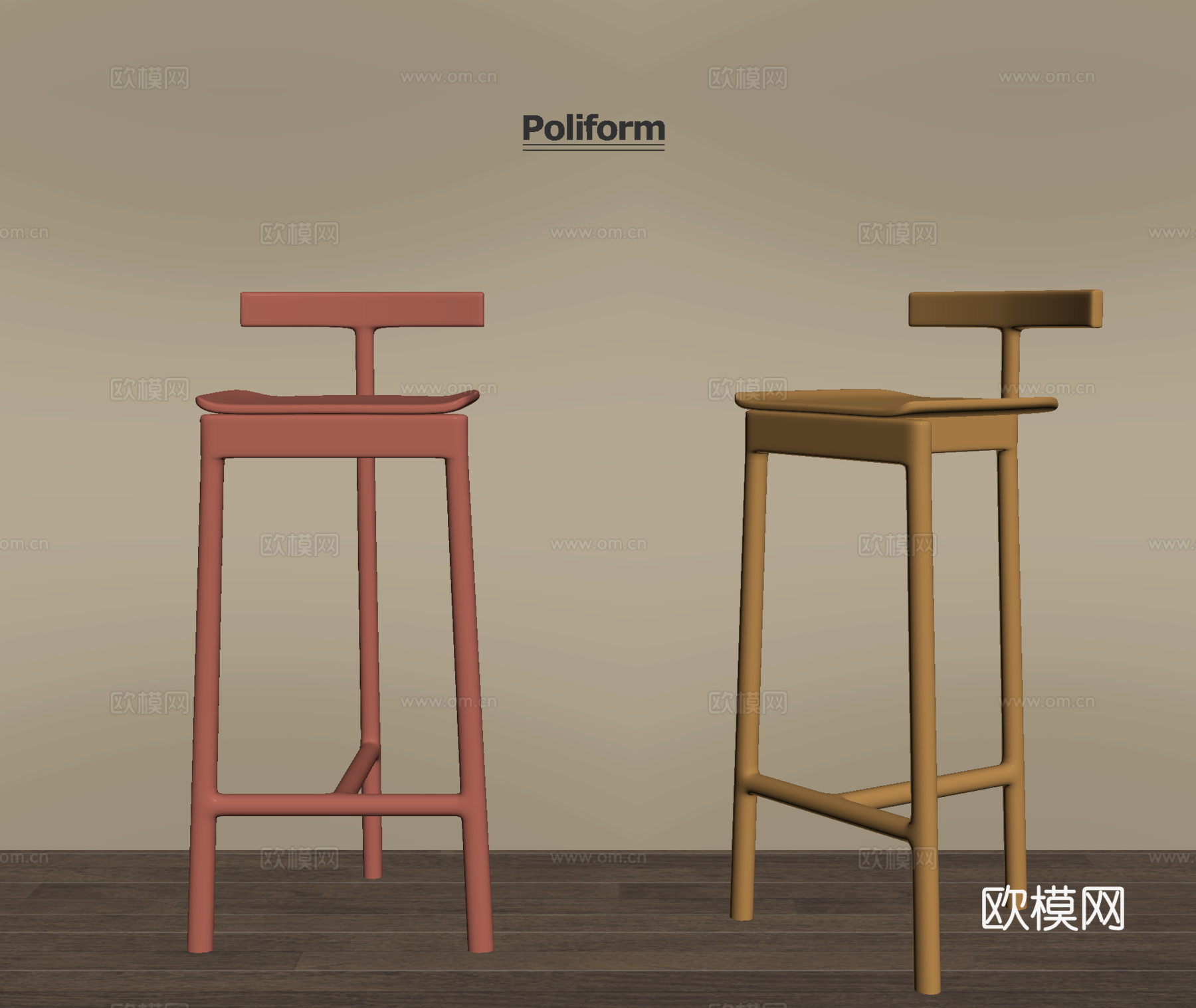 现代吧椅 吧凳 高凳su模型