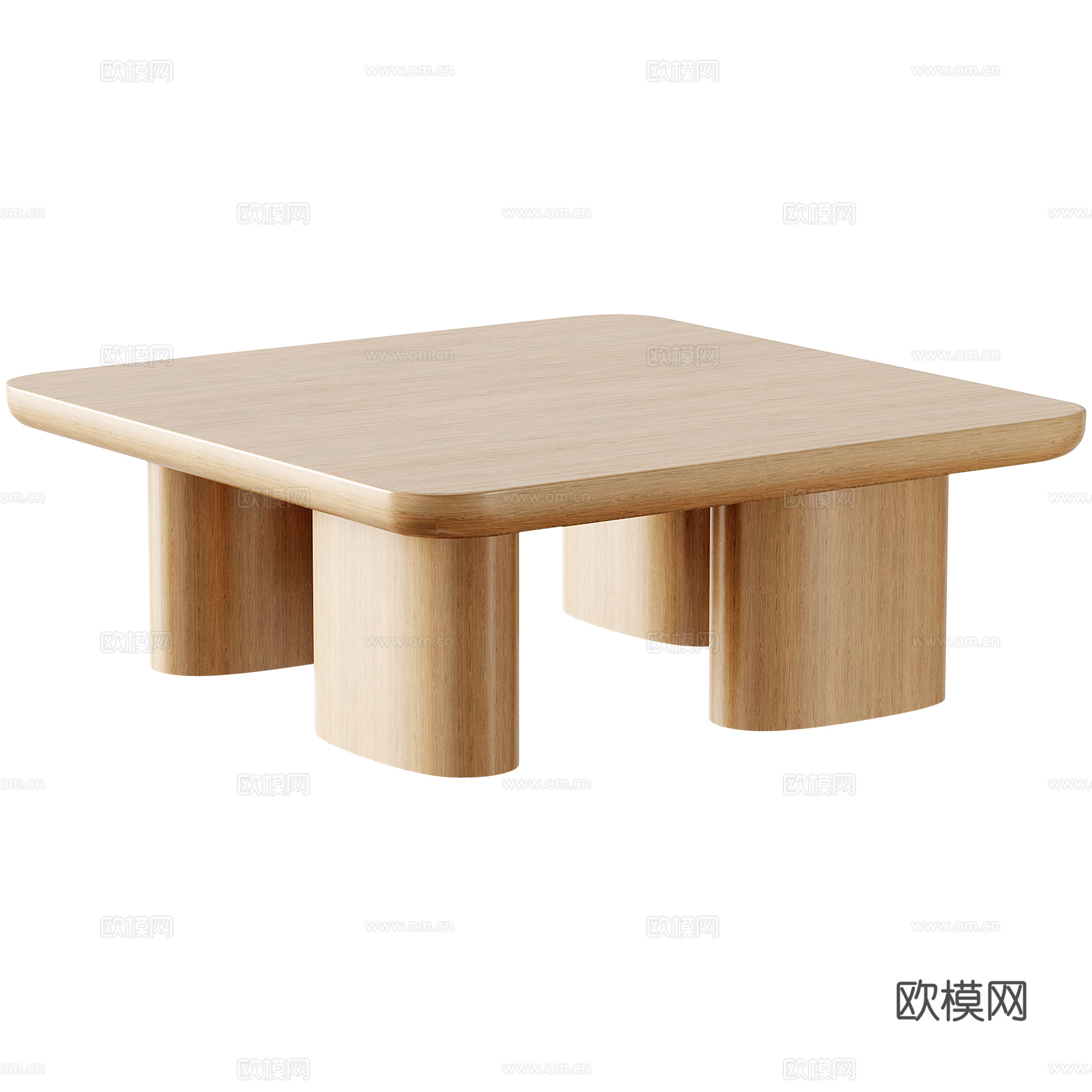 原木茶几3d模型