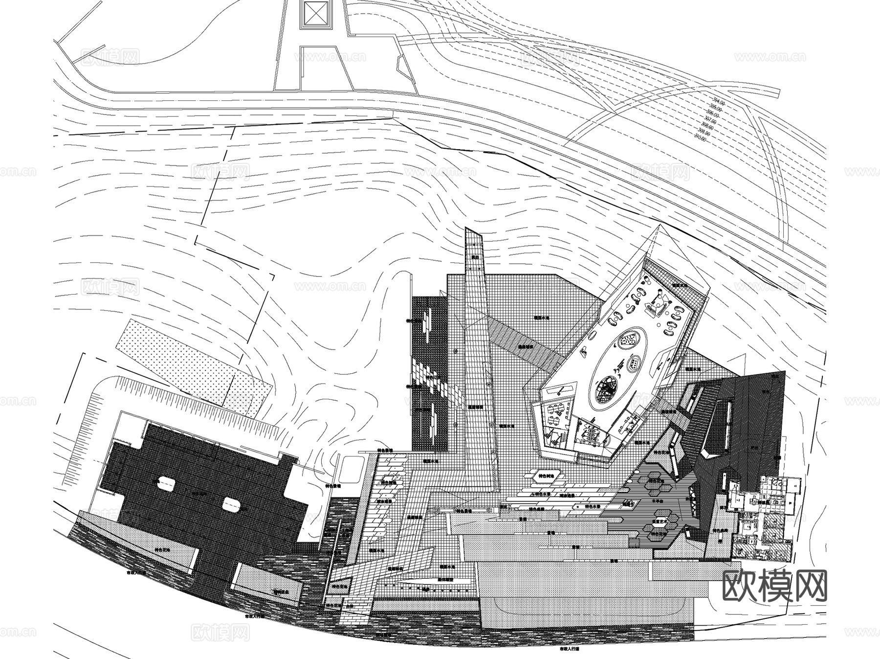 重庆龙湖新礼嘉昱湖壹号示范区景观CAD施工图全套+SUcad施工图