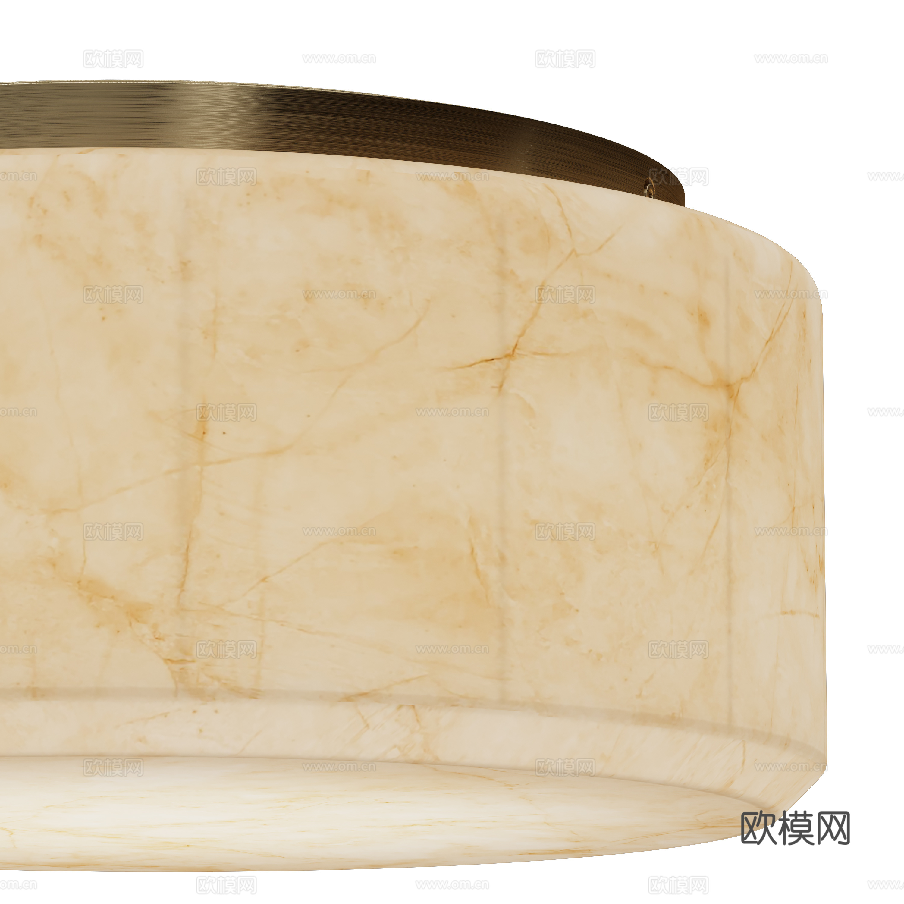 新中式轻奢透光石吸顶灯3d模型下载（渲染图2）