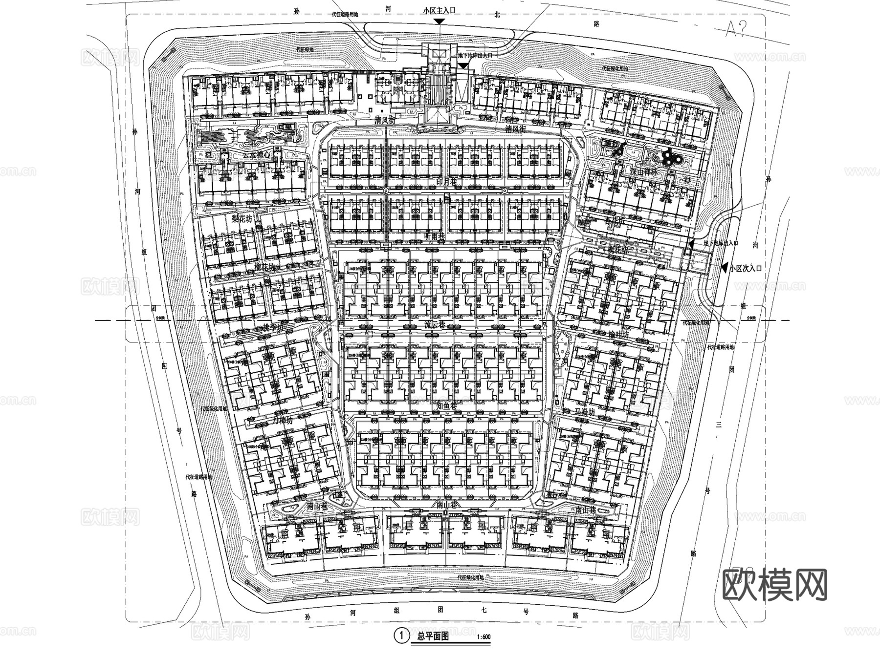 泰禾北京院子大区景观CAD施工图全套+SU+文本cad施工图