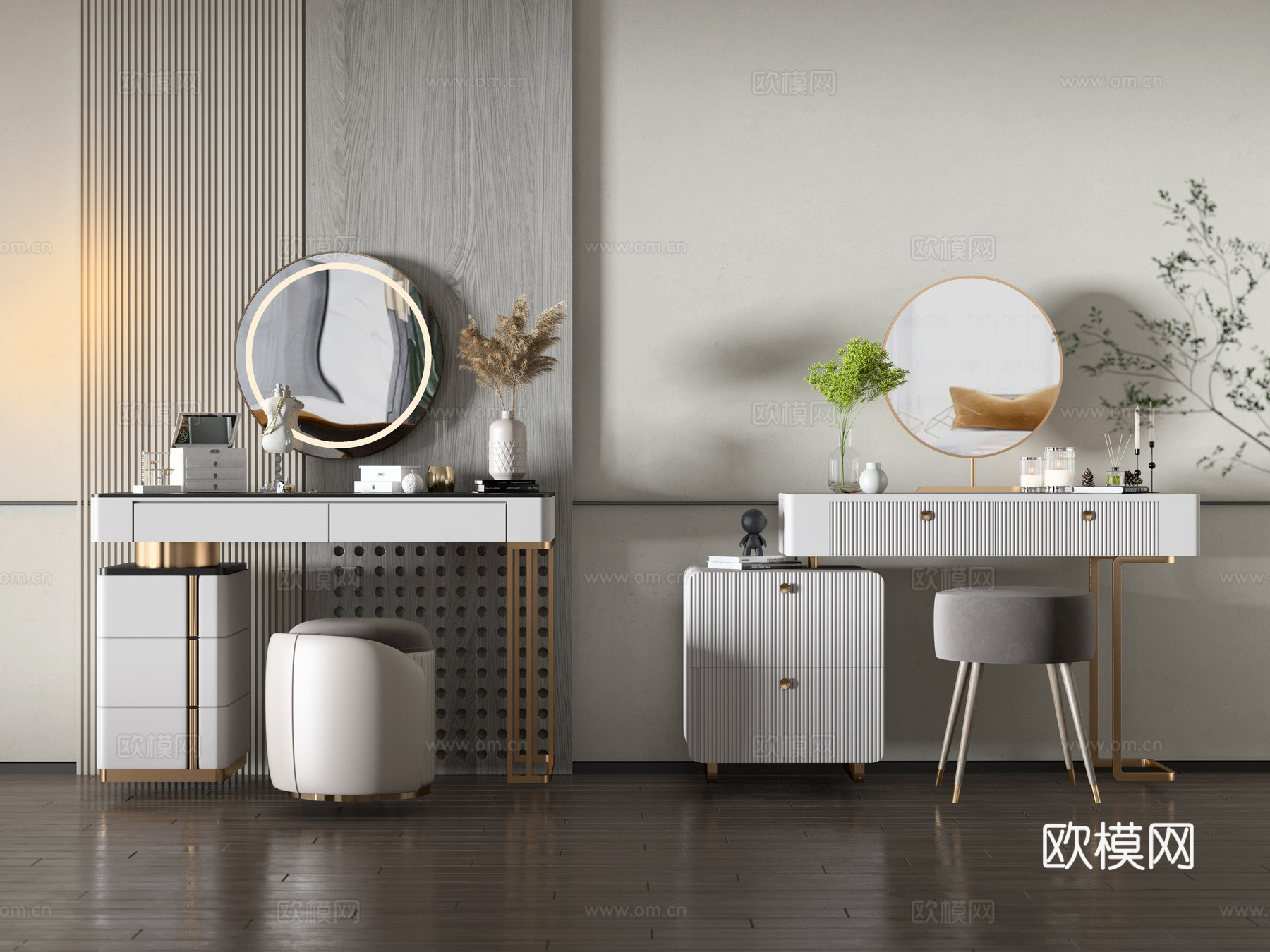 现代梳妆台3d模型下载