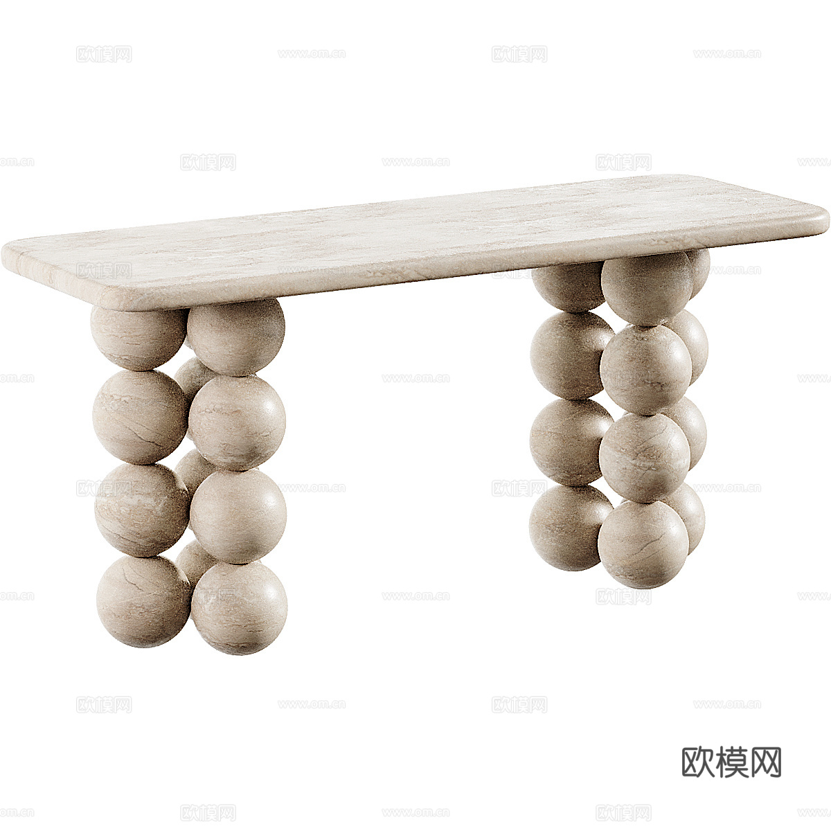 现代侘寂端景台 玄关桌3d模型下载（渲染图1）