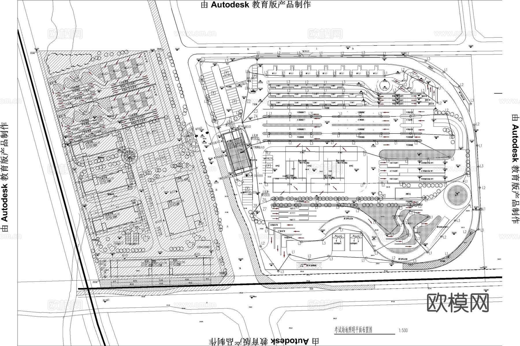 驾校 驾校训练场地 驾培基地 驾校平面规划图 驾校考试场地cad施工图
