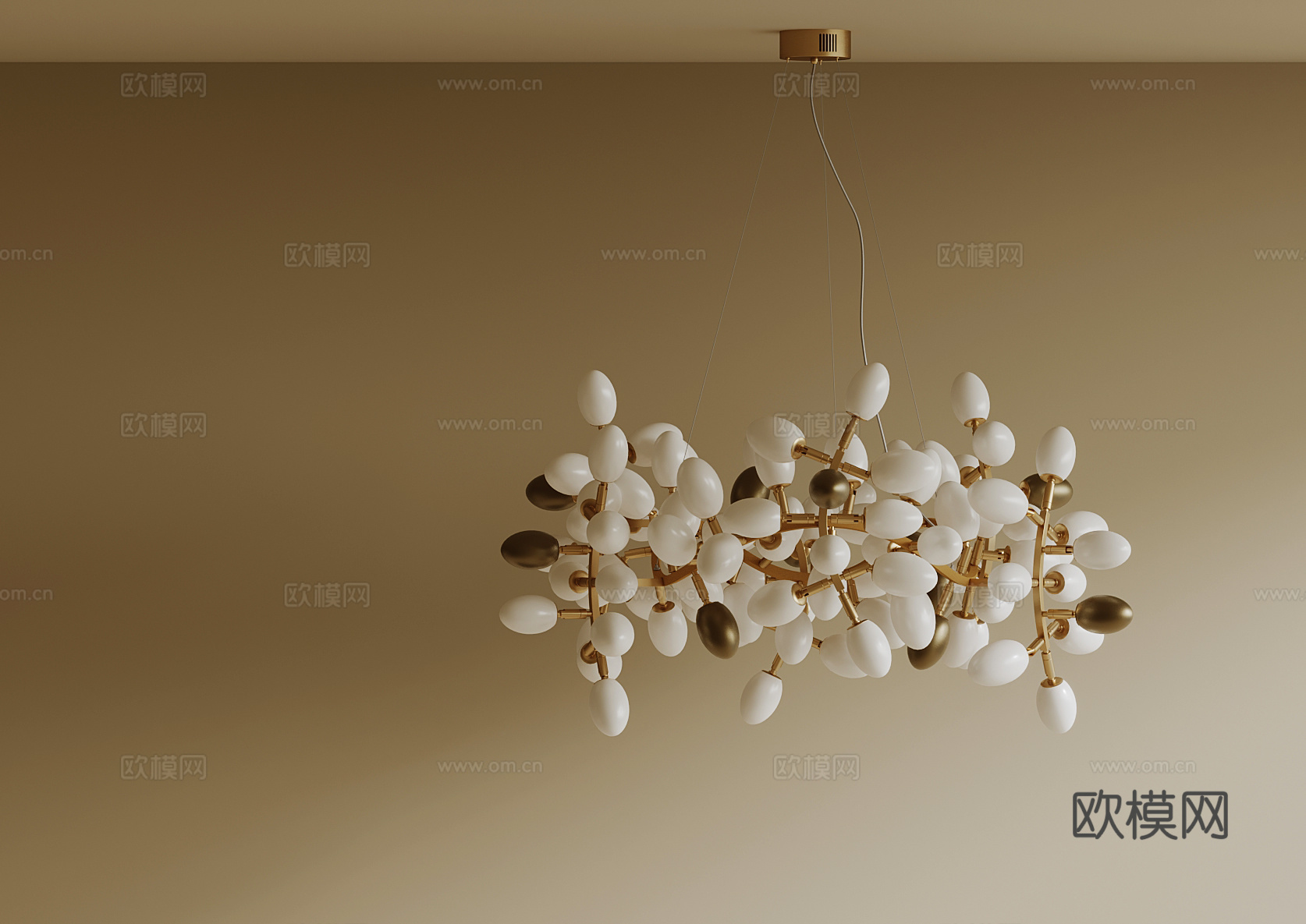 现代金属吊灯su模型