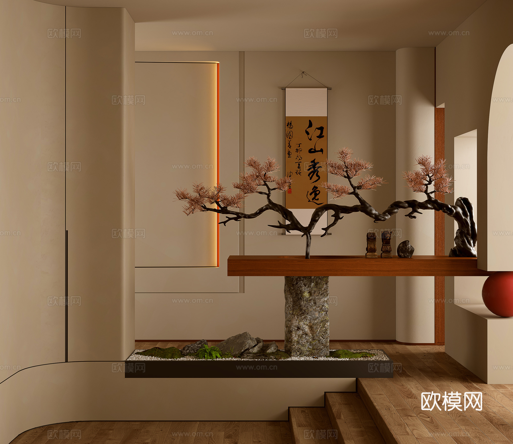 玄关景观 室内玄关造景su模型
