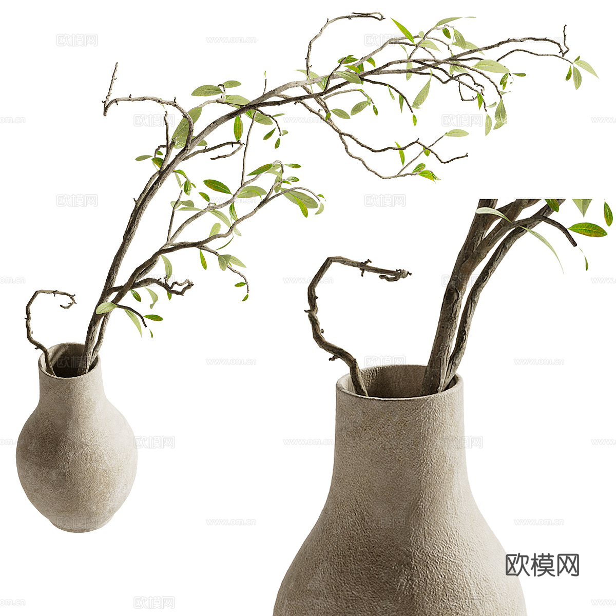 现代花艺花瓶摆件3d模型下载（渲染图4）