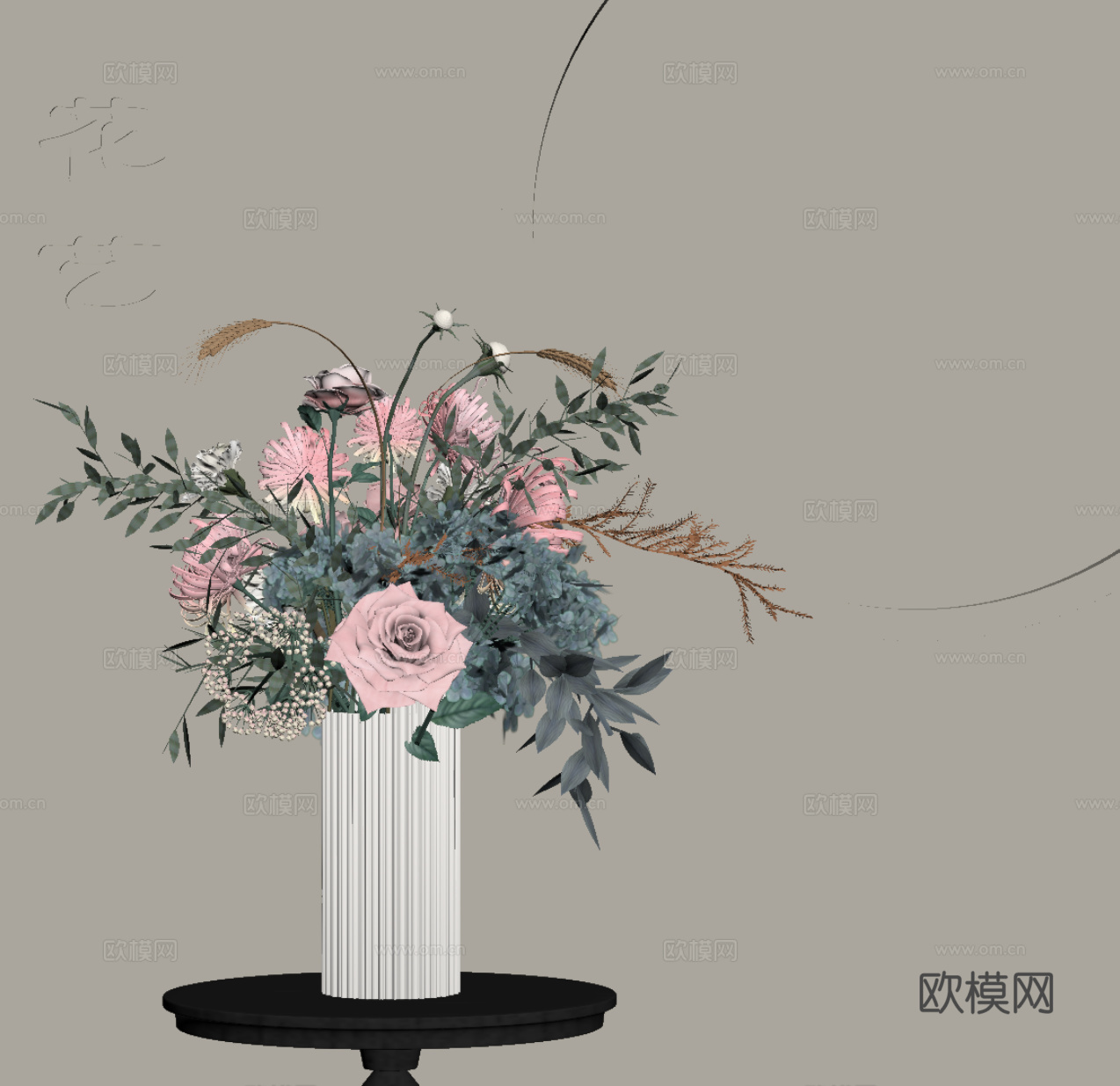 法式花艺 花瓶su模型