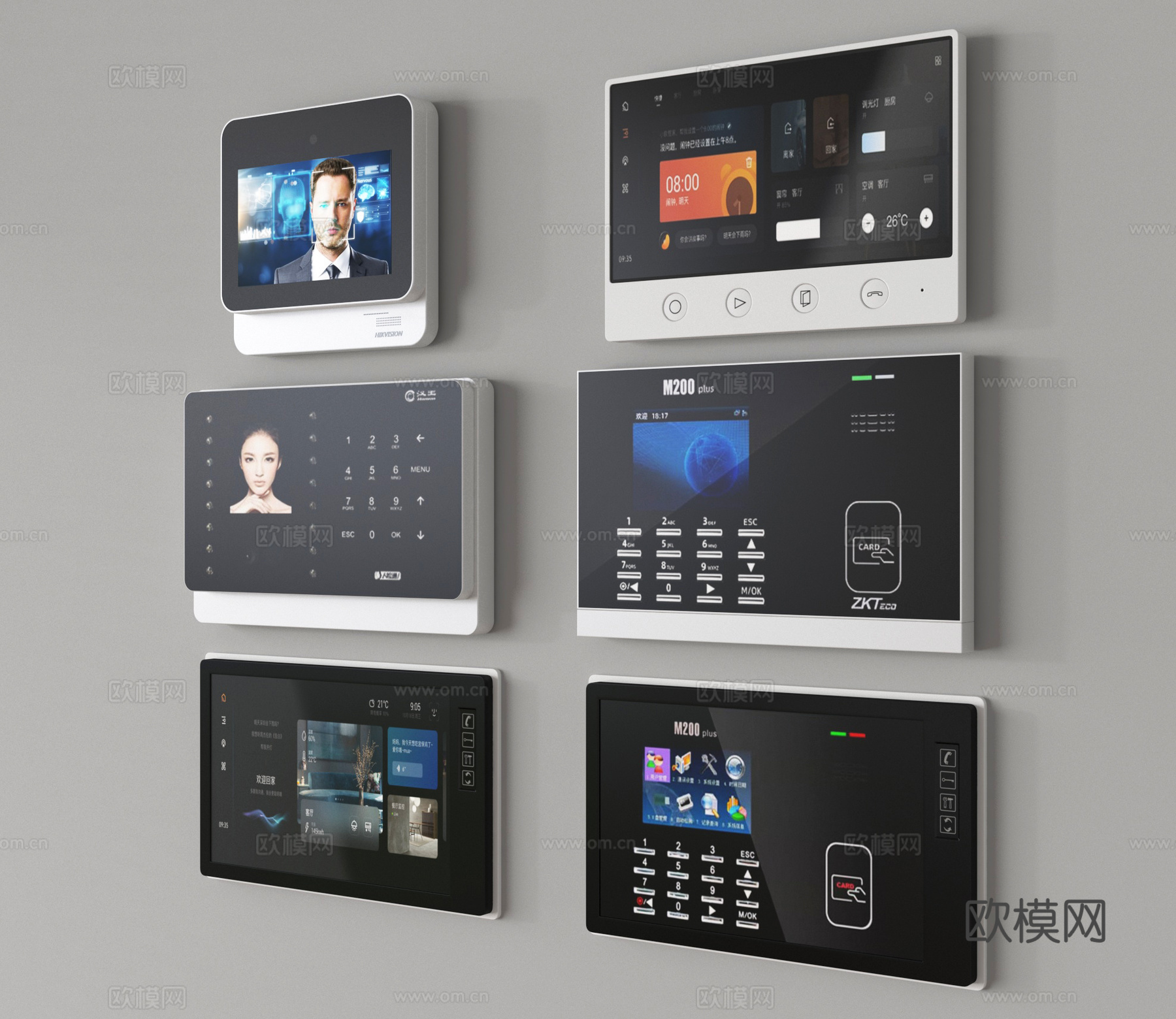 现代开关面板 显示屏 屏幕 按键面板 按键开关 智能屏3d模型下载