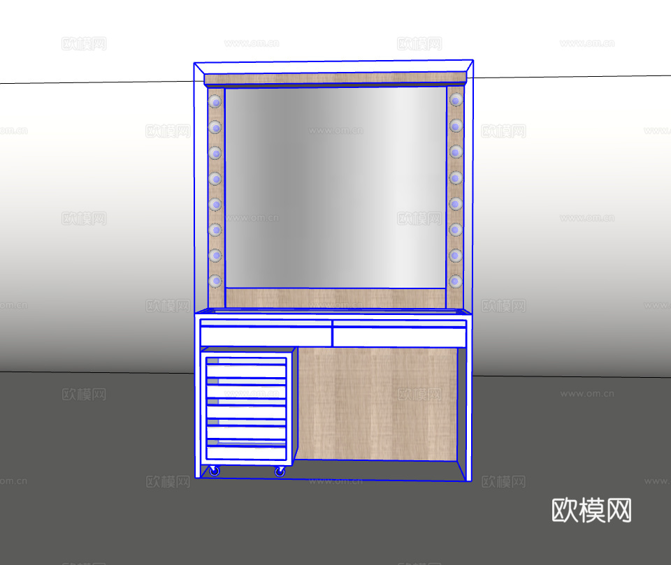 梳妆台su模型