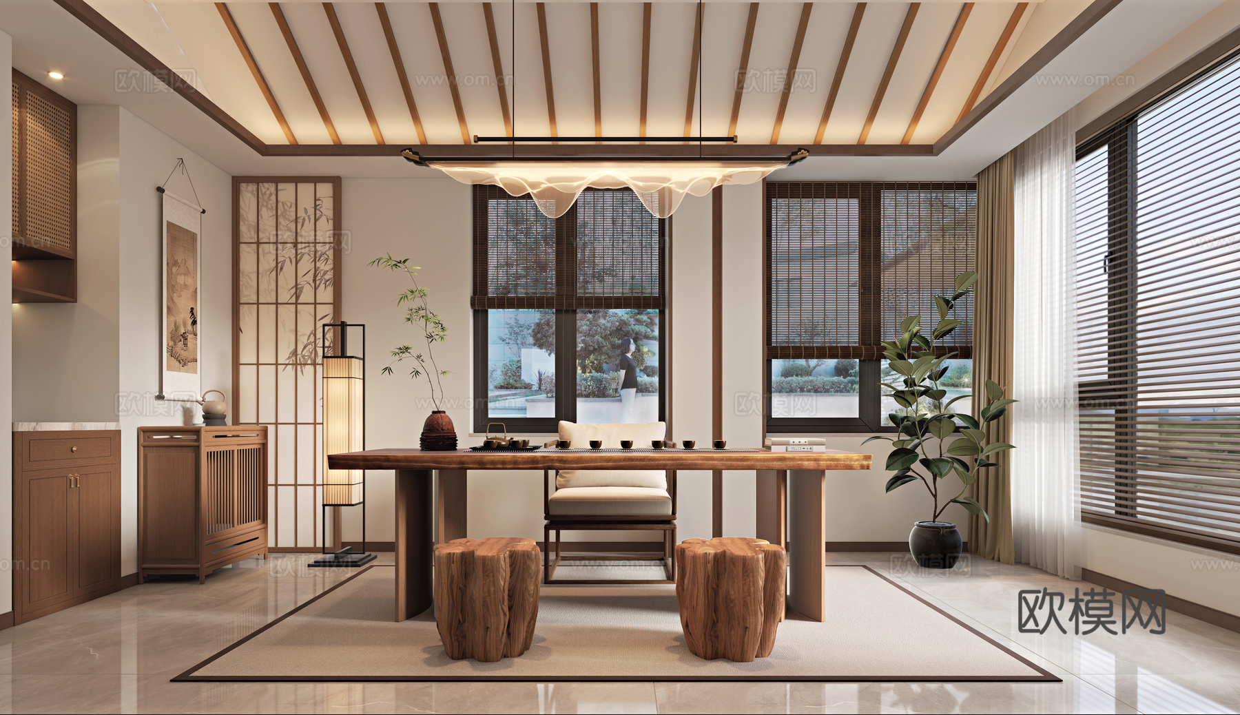 宋式茶室3d模型下载