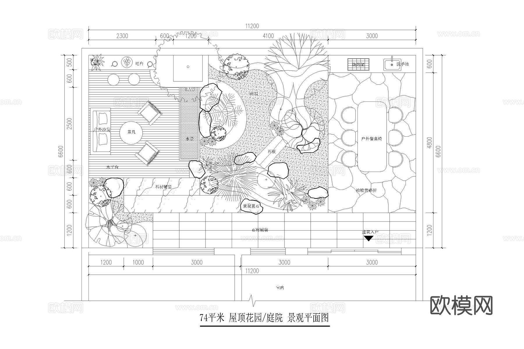 新中式庭院 花园庭院 民宿庭院 私家庭院 庭院露台 屋顶花园cad施工图