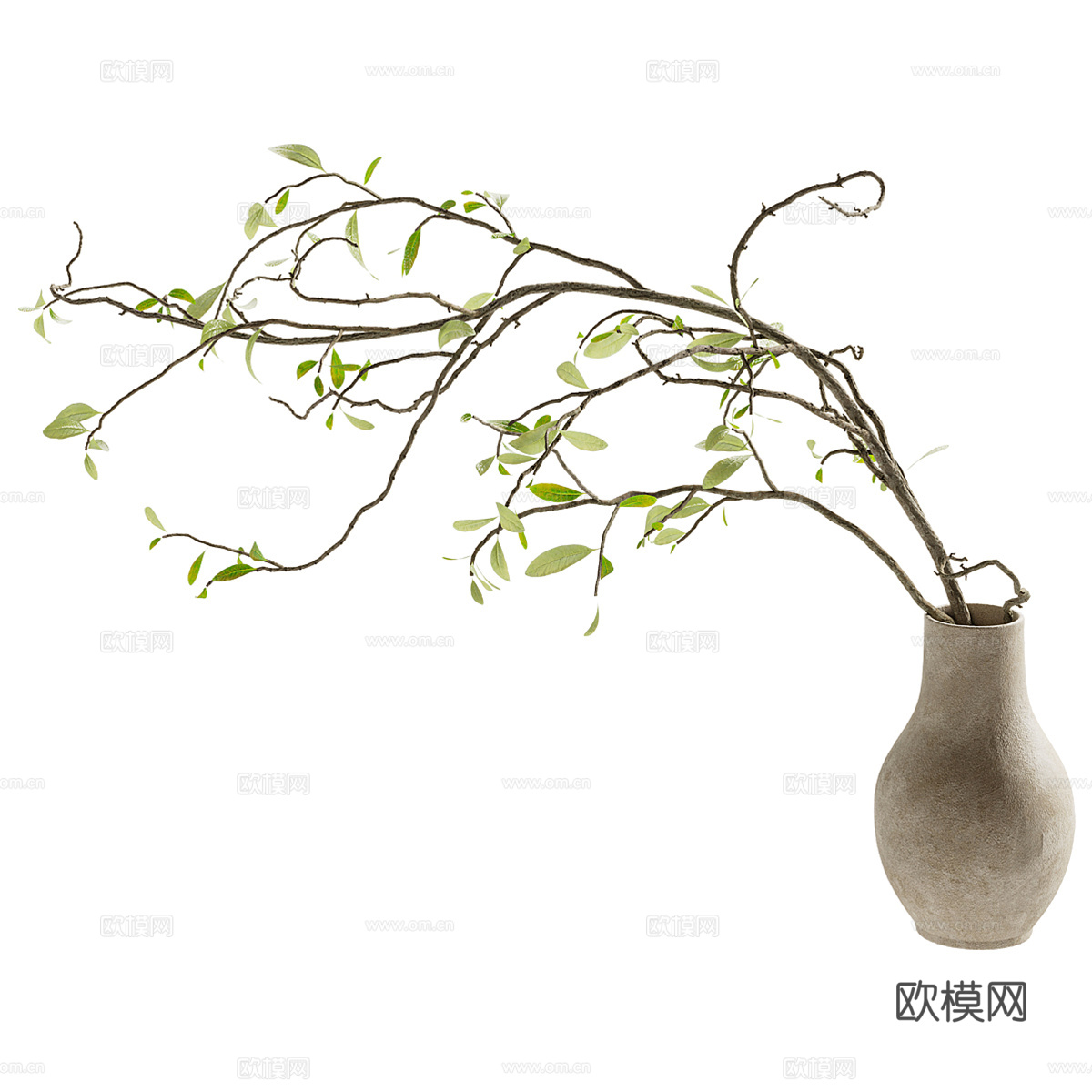 现代花艺花瓶摆件3d模型下载（渲染图3）