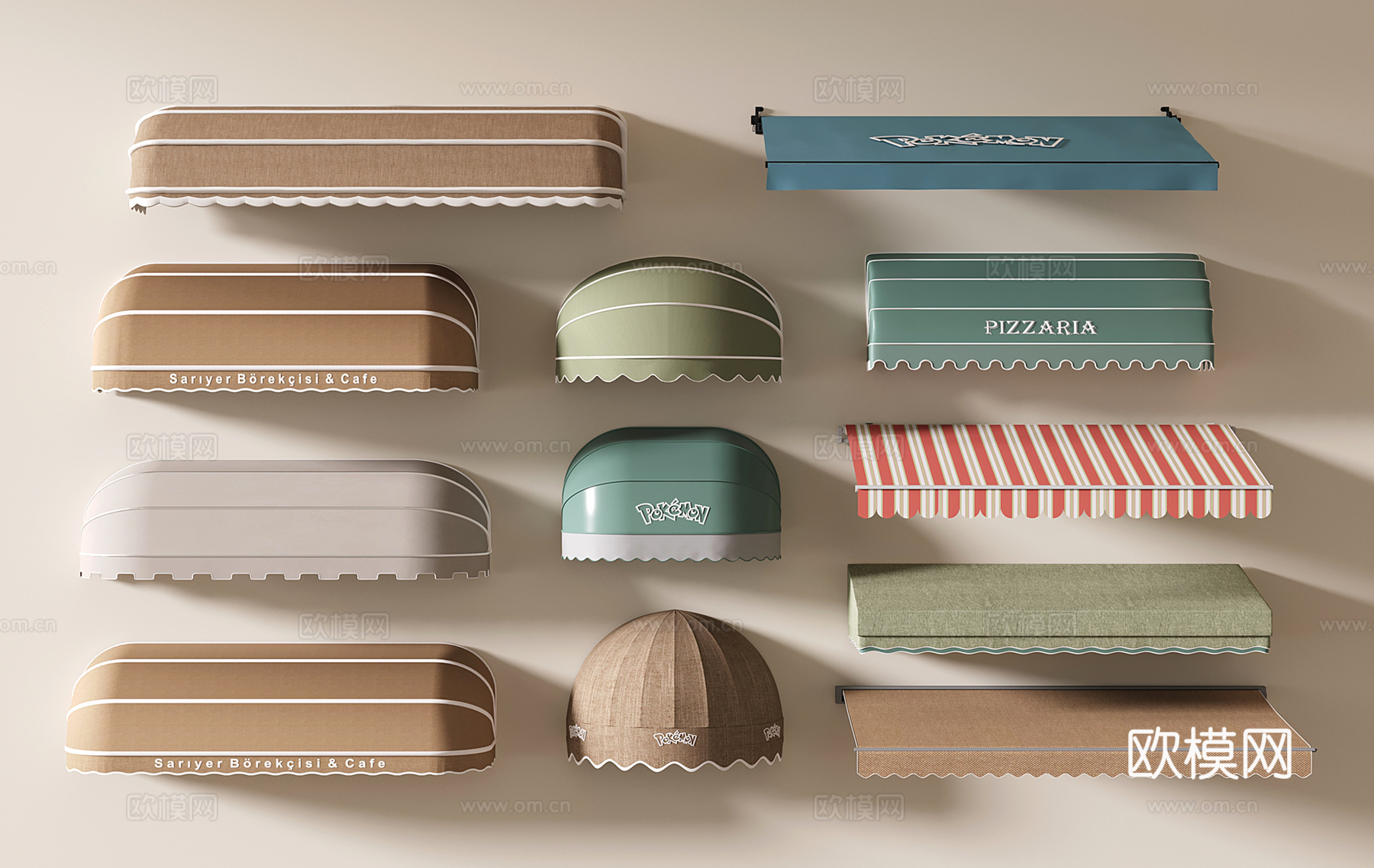 法式遮阳棚 复古雨搭 伸缩遮雨棚 折叠式户外雨棚 收缩3d模型下载