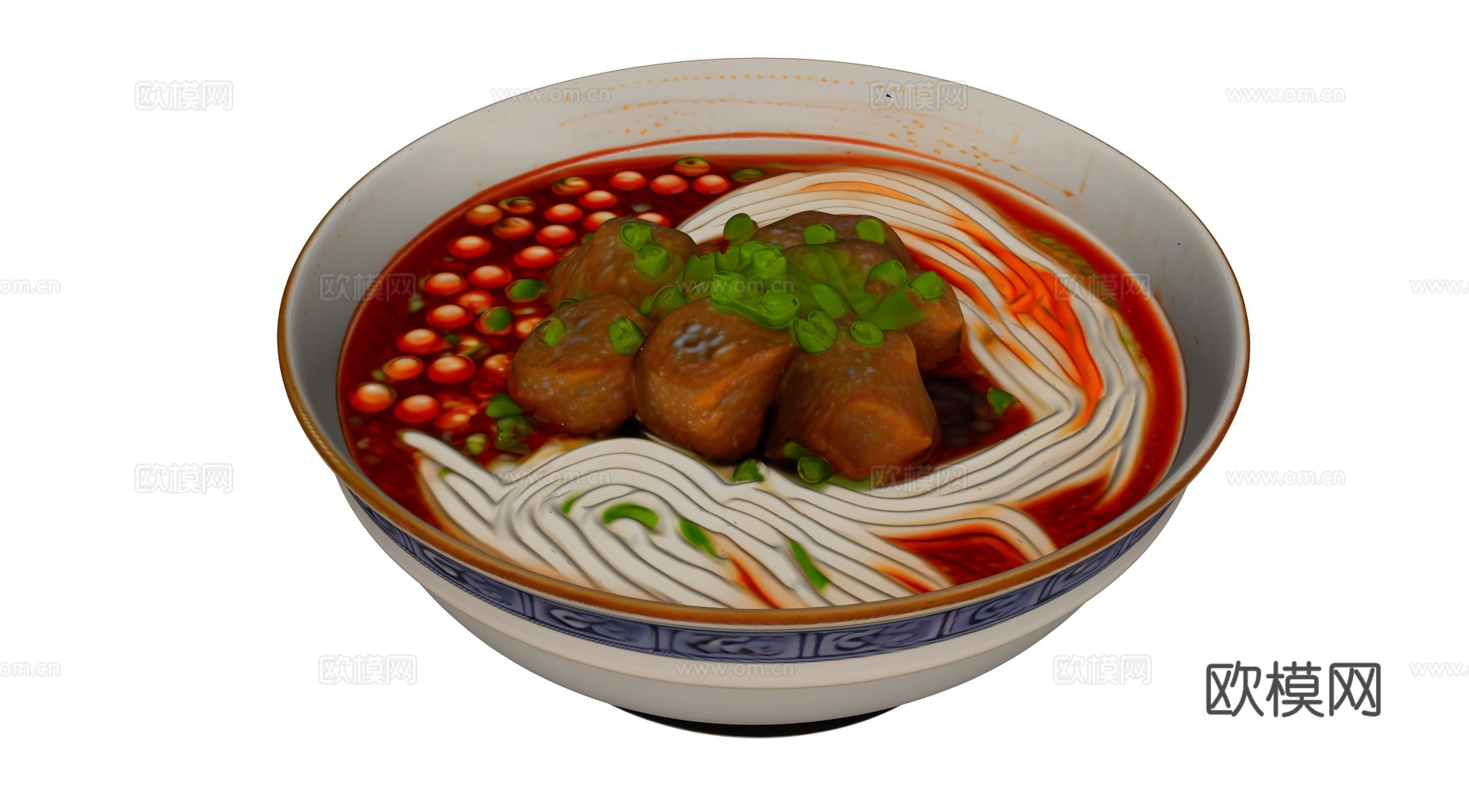 一碗红烧牛肉面su模型