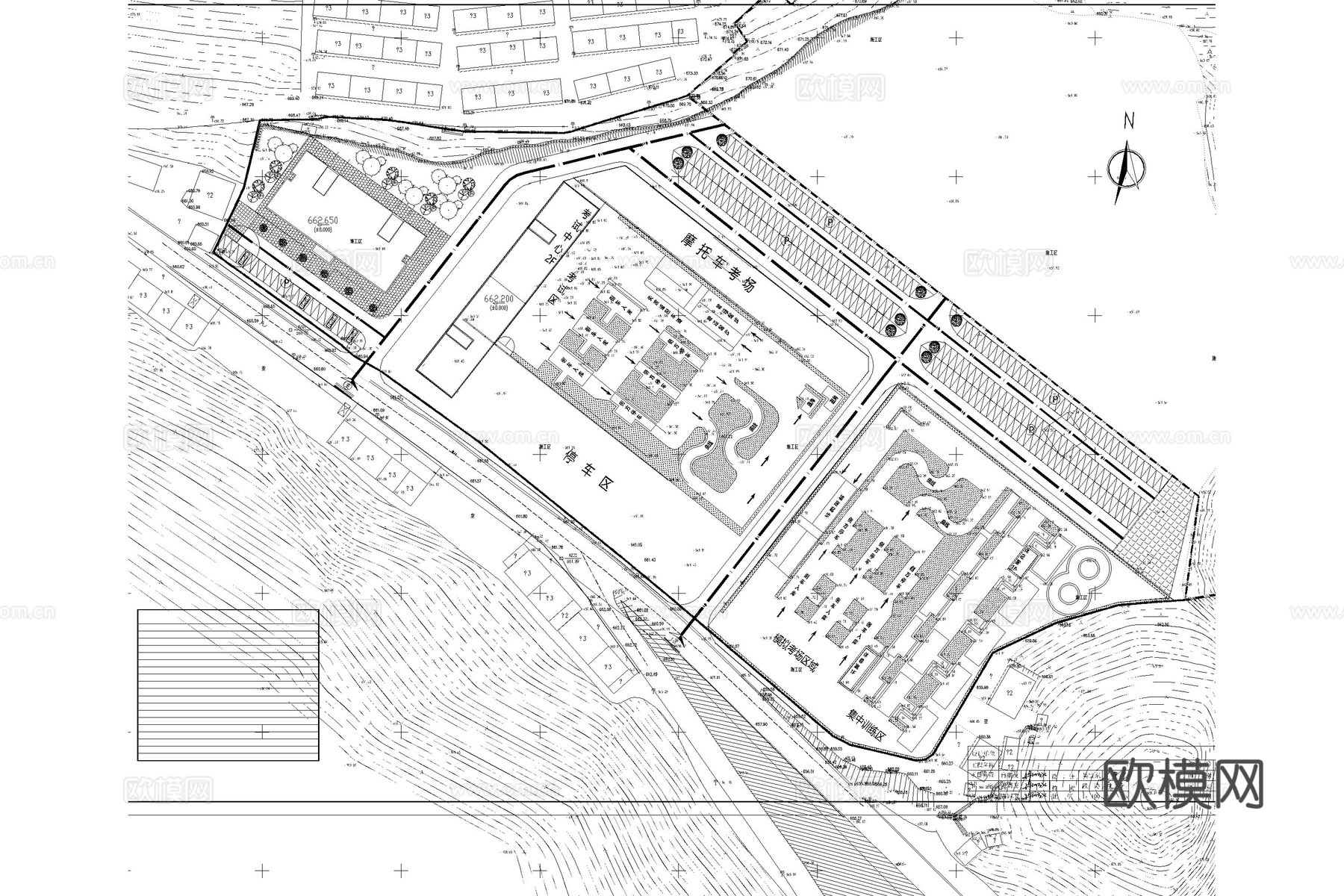 驾校 驾校训练场地 驾培基地 驾校平面规划图 驾校考试场地cad施工图
