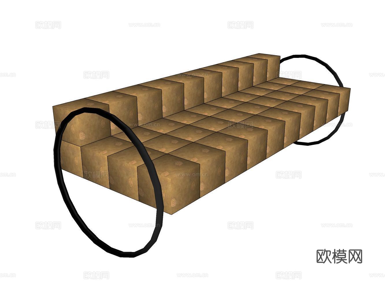 旧沙发 饰品su模型