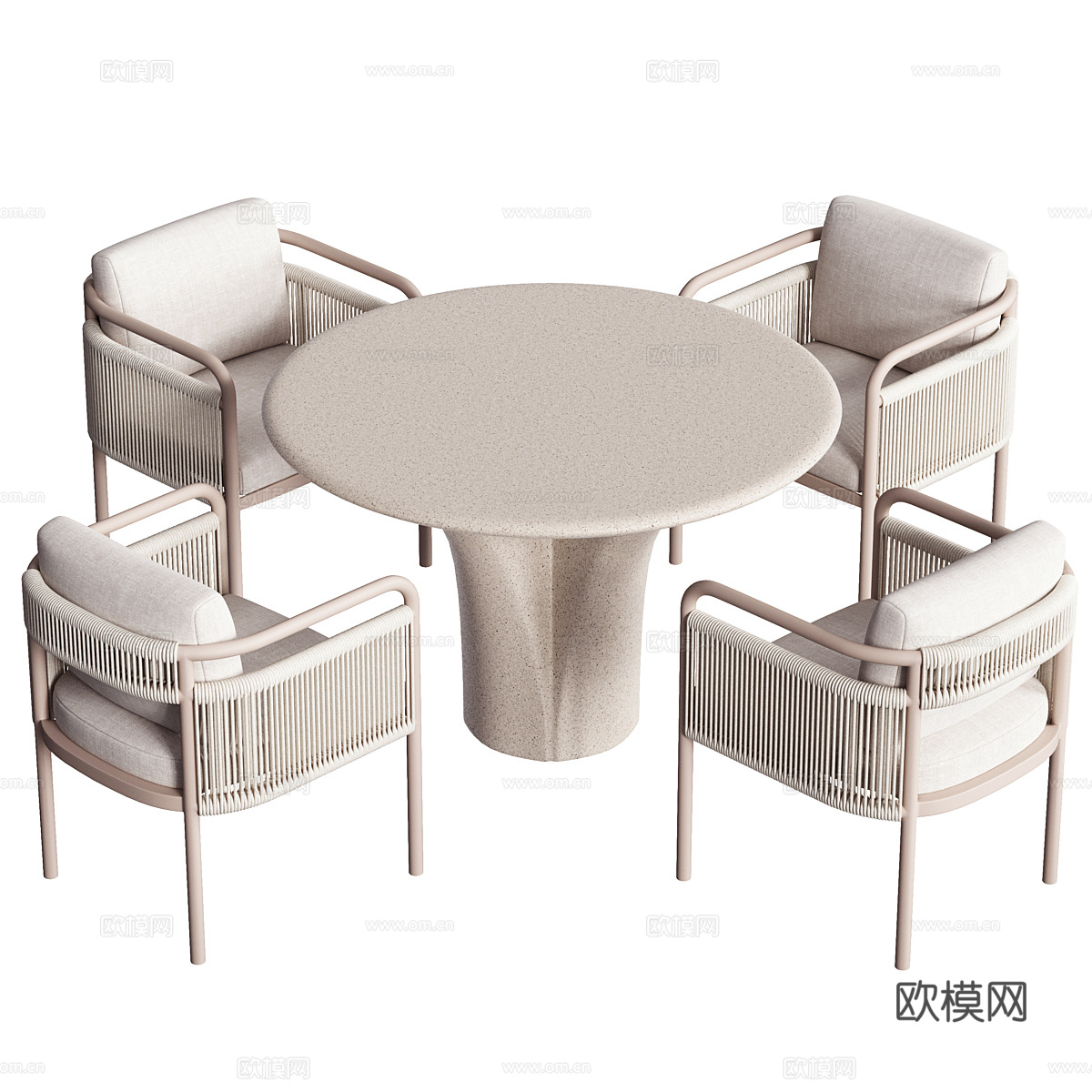 现代SNOC系列户外花园桌椅3d模型下载（渲染图3）