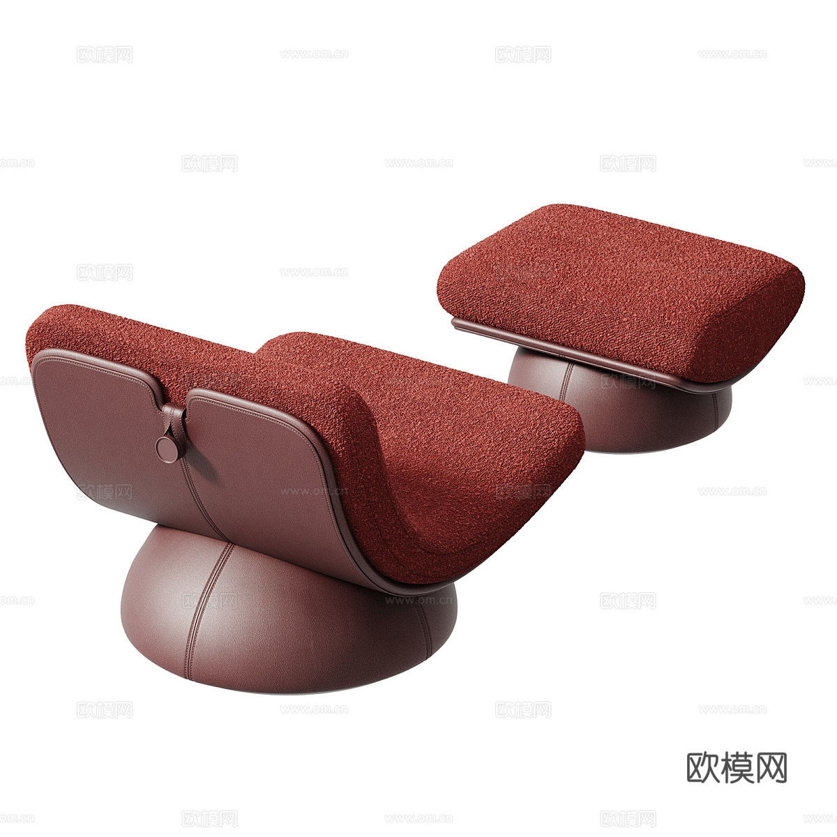 现代luzaro皮革躺椅3d模型下载（渲染图3）