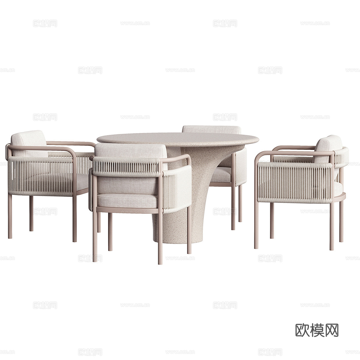 现代SNOC系列户外花园桌椅3d模型下载（渲染图2）