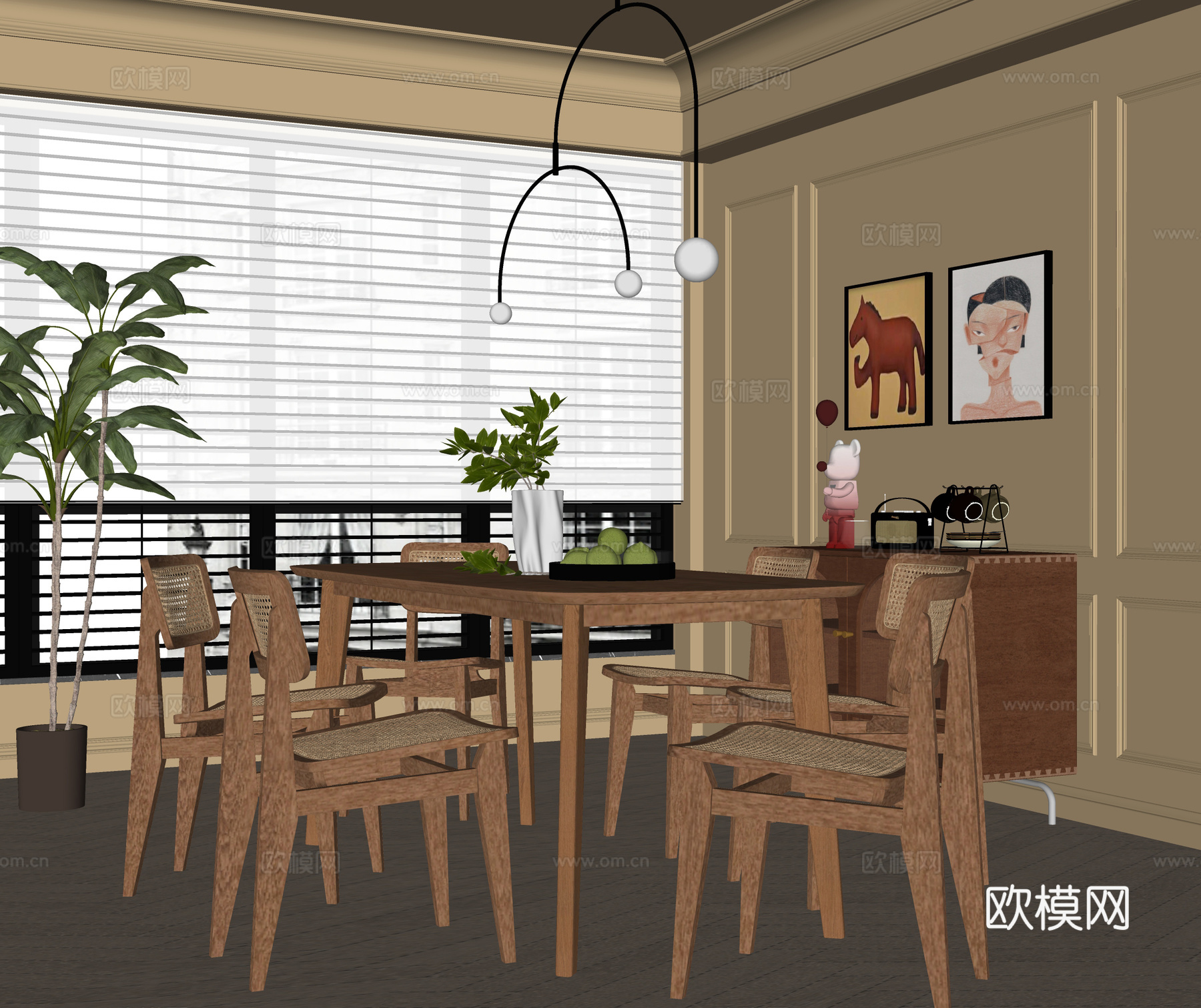 现代餐厅su模型