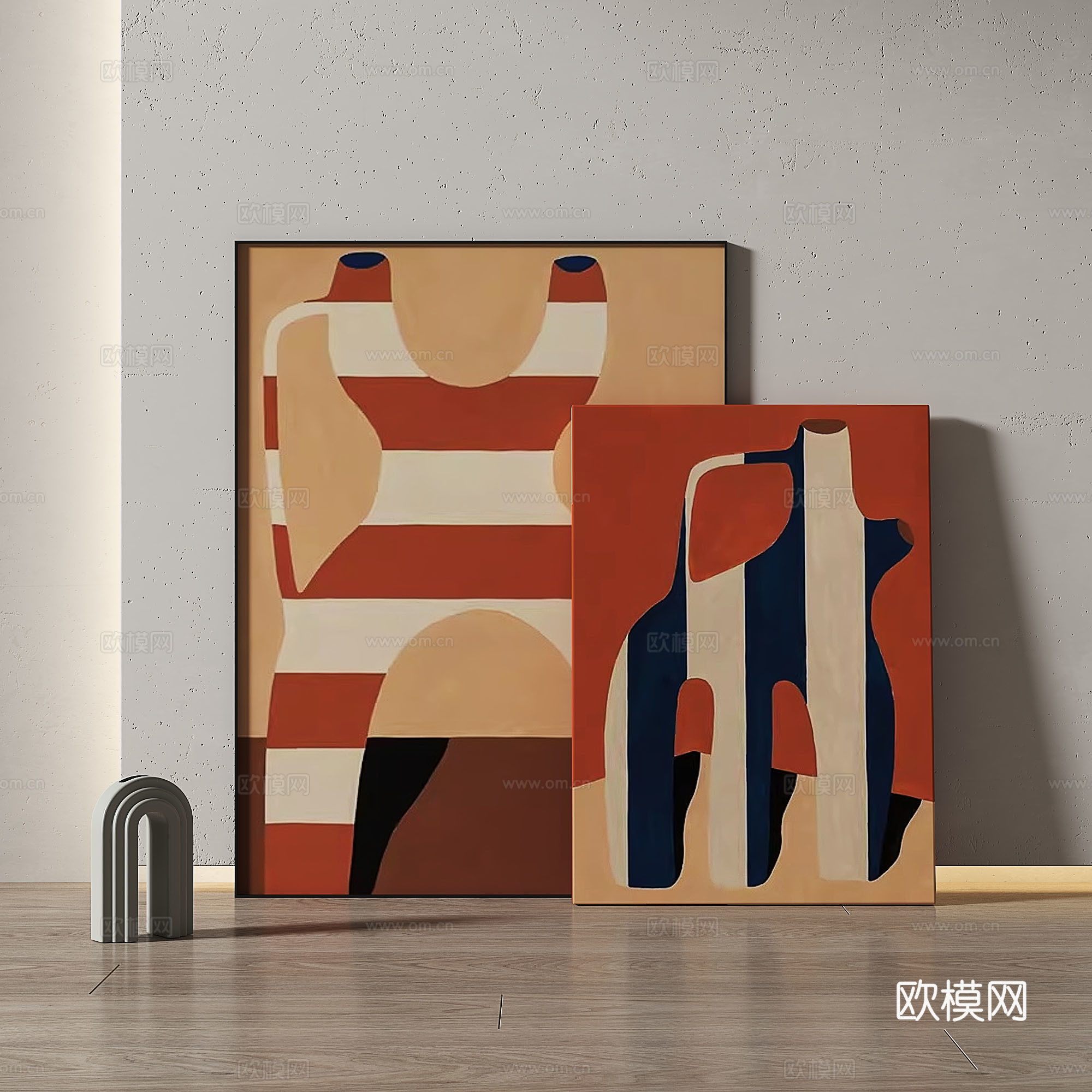 现代，轻奢，侘寂，肌理，立体，简约，抽象，装饰画3d模型下载