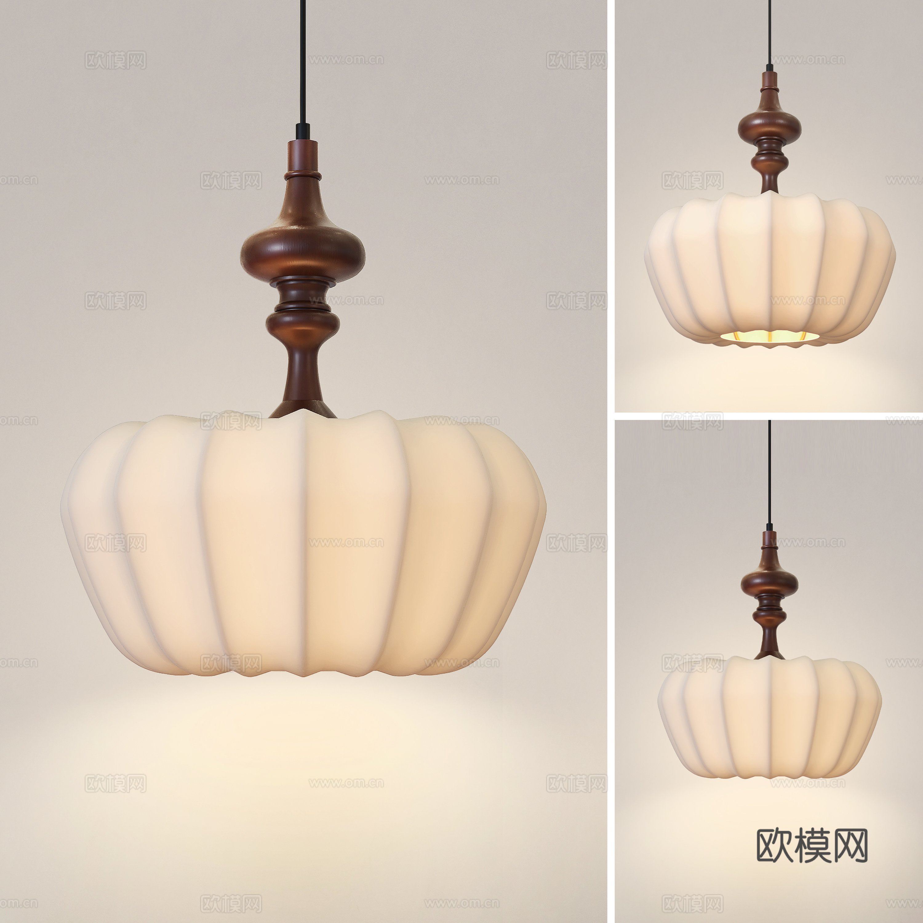 中古风侘寂风轻法式餐厅卧室小吊灯su模型