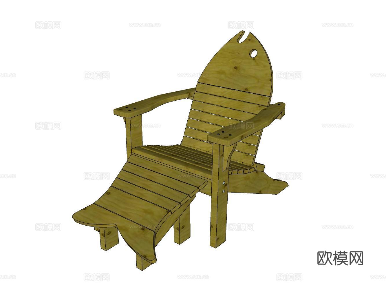 阿迪朗达克鱼椅 椅子su模型su模型