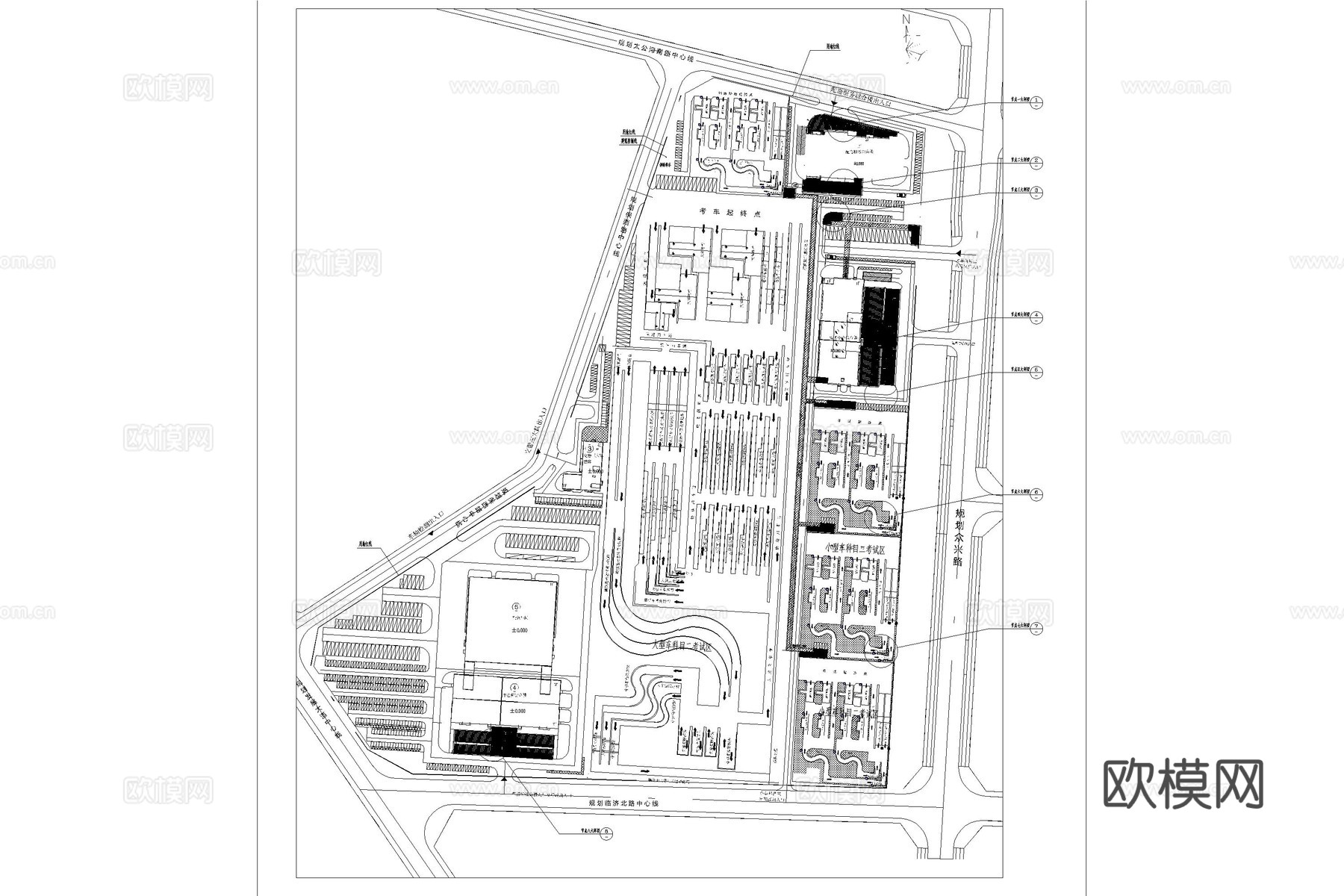 驾校 驾校训练场地 驾培基地 驾校平面规划图 驾校考试场地cad施工图