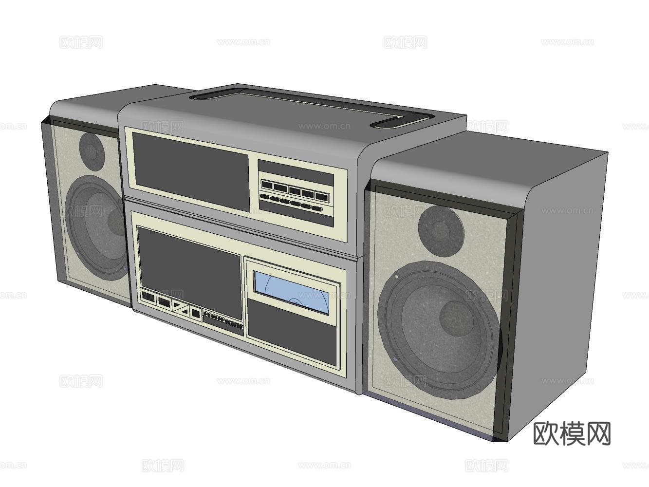 录音机 收音机 扬声器su模型