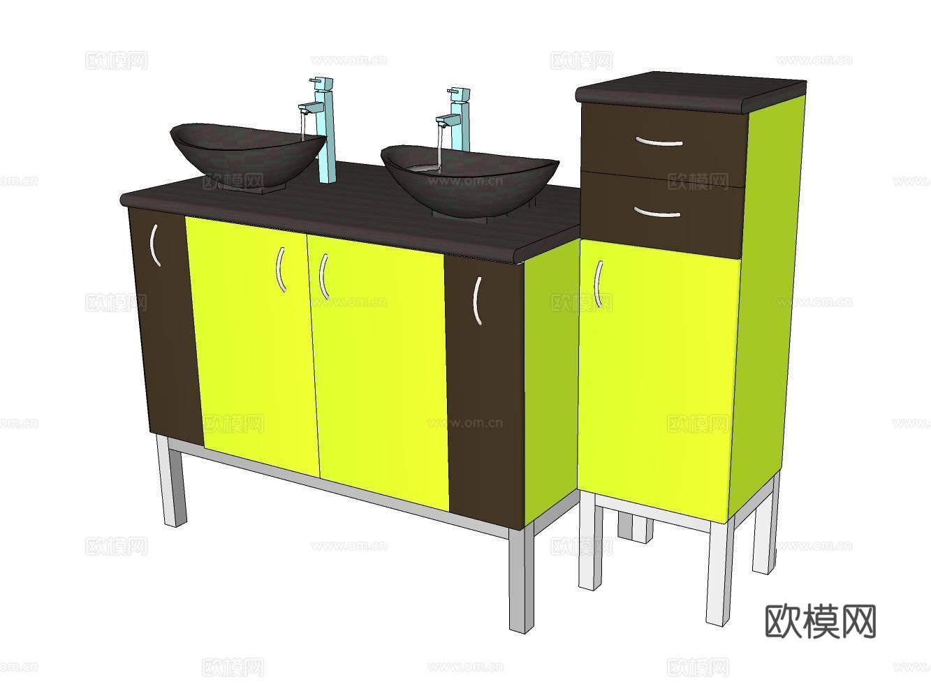洗手台su模型