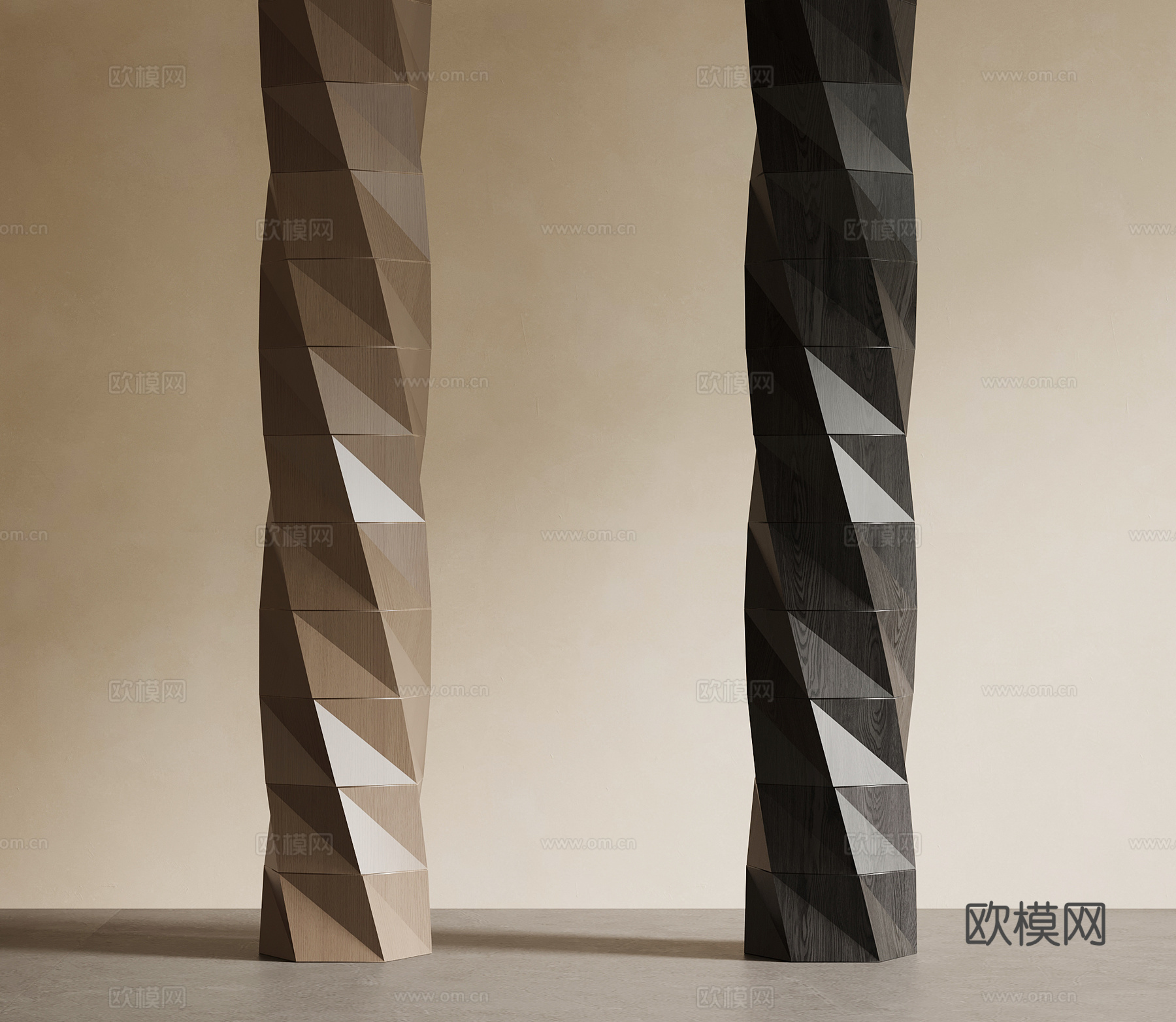 现代意式柱子 圆柱 装饰柱su模型