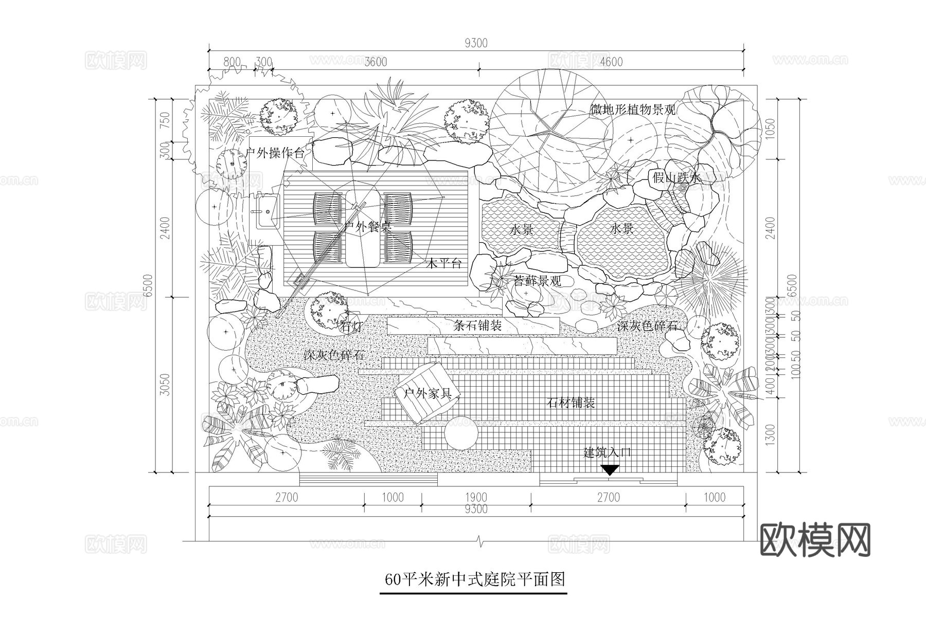 新中式庭院 花园庭院 民宿庭院 私家庭院 庭院露台 屋顶花园cad施工图