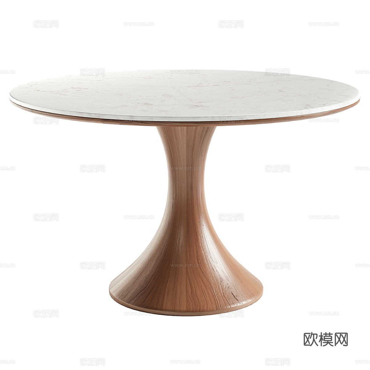 现代Berit圆形餐桌椅3d模型下载（渲染图3）