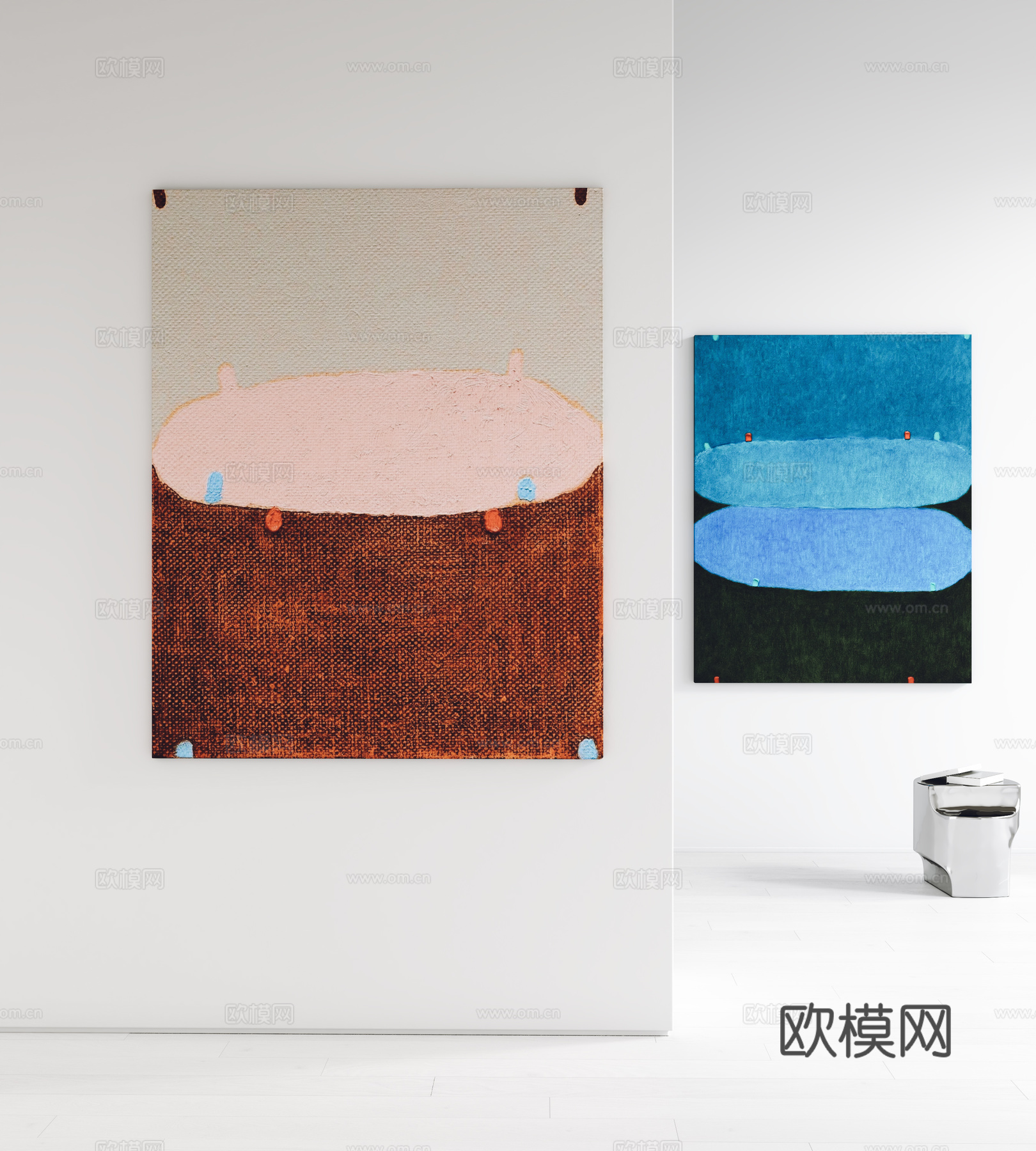 现代挂画 装饰画 玄关挂画 客厅挂画 角几3d模型下载