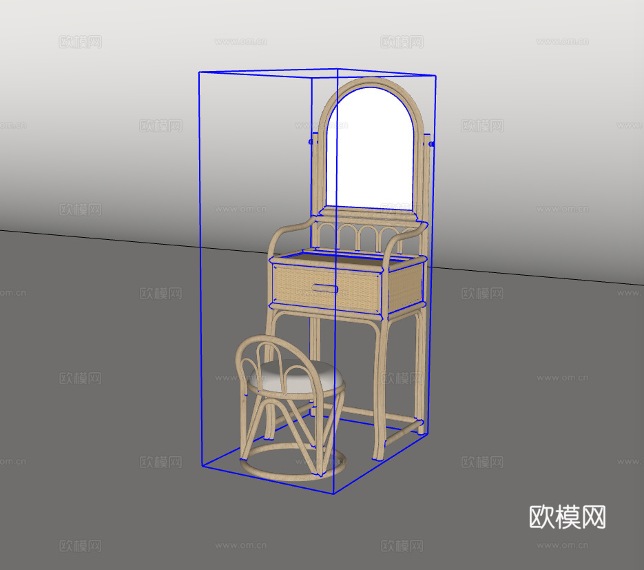 梳妆台su模型