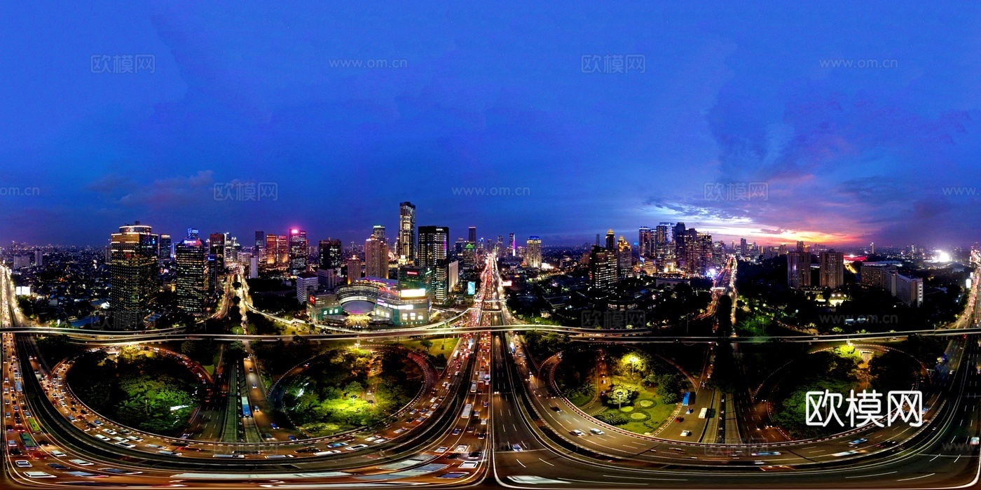 城市立交桥 夜景 hdri下载